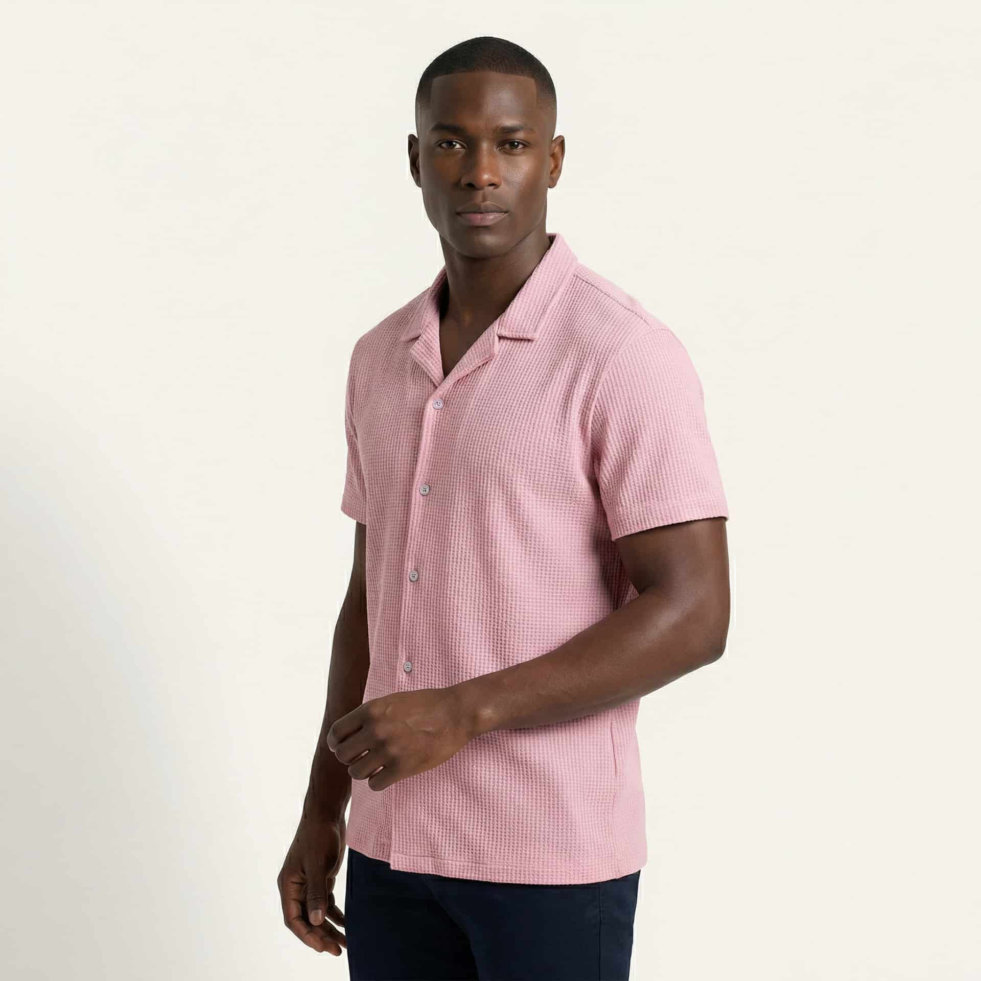 Camisa Texturizada Bowling Rosa C224 - miniatura 4