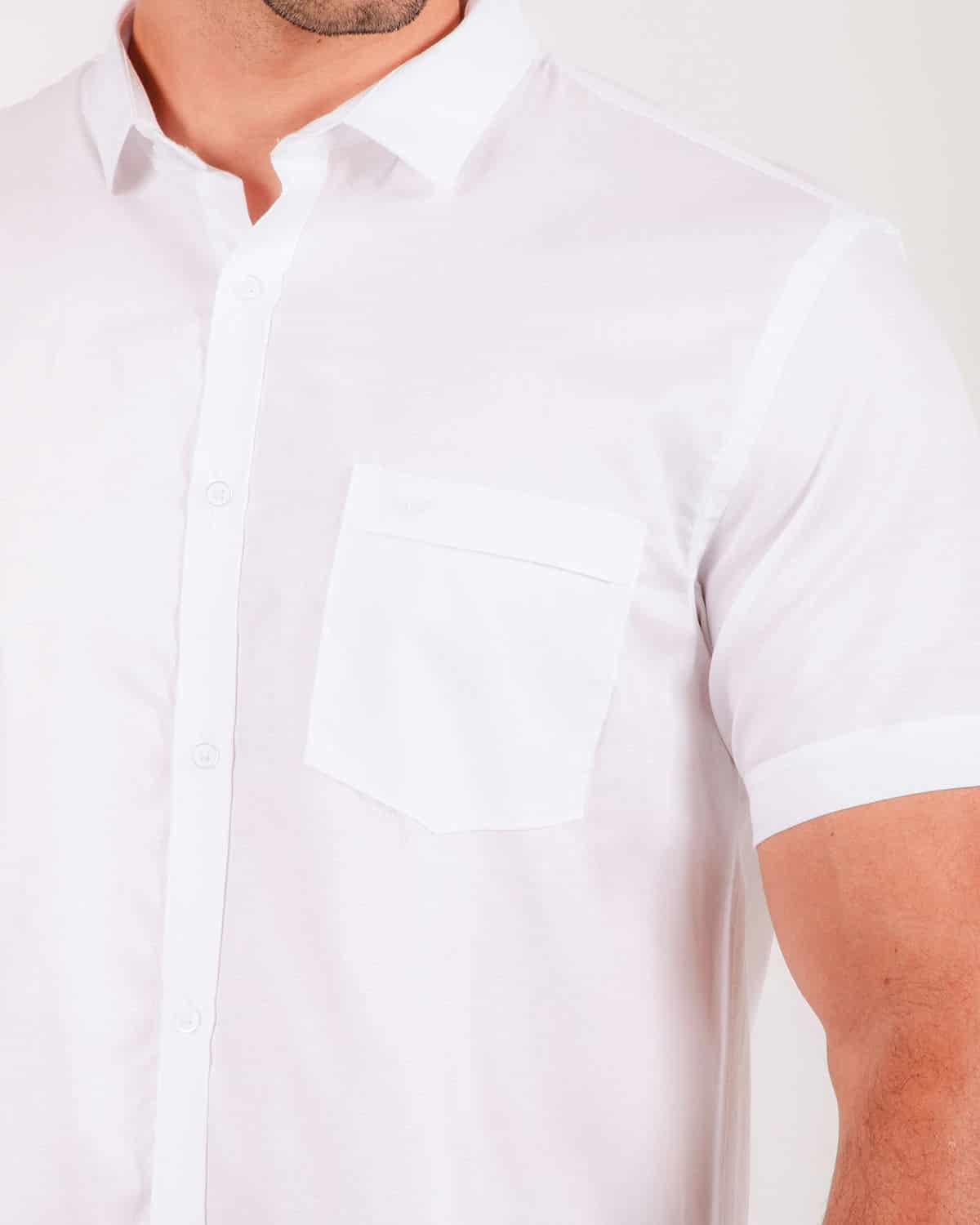 Camisa blanca manga corta para hombre - miniatura 9
