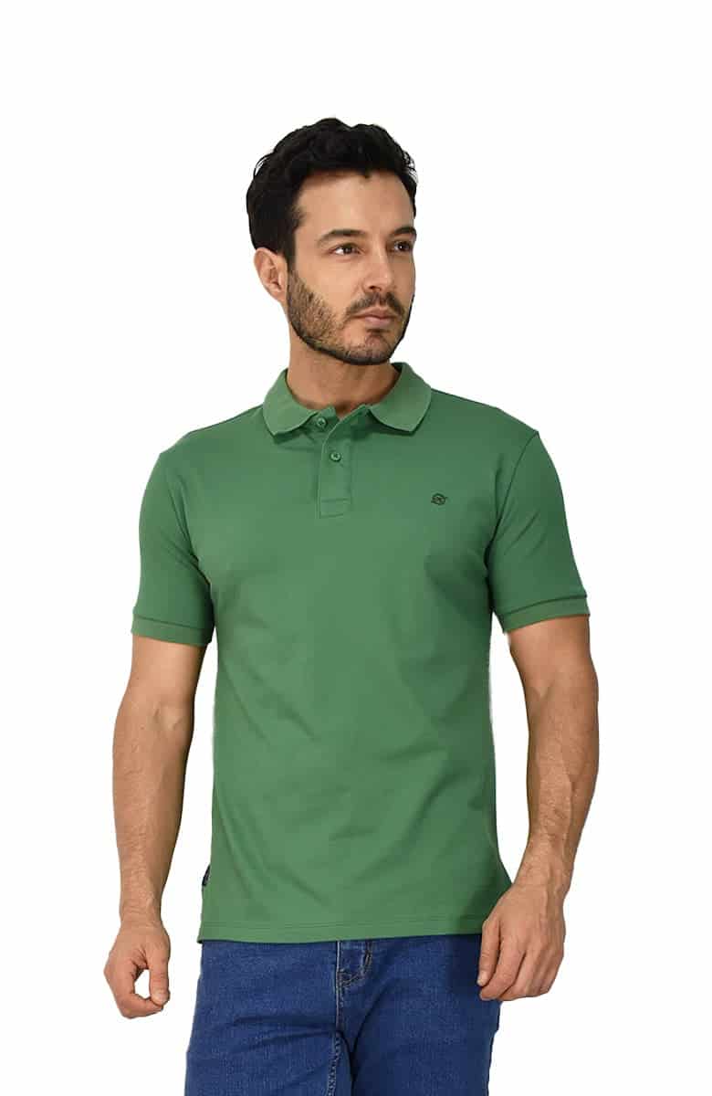 Camiseta Tipo Polo Verde Para Hombre - miniatura 1