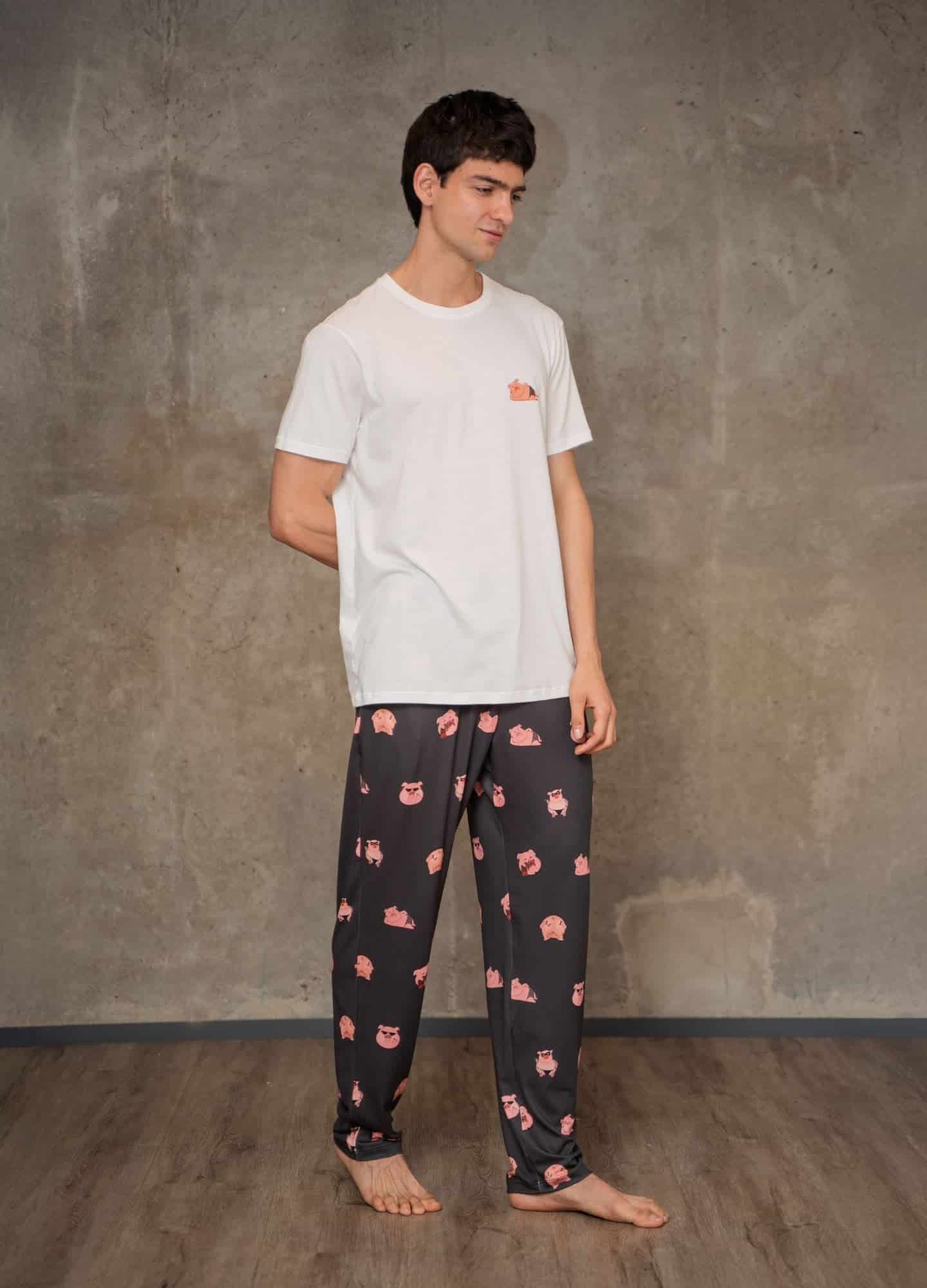 Conjunto Pantalón Cerditos - Negro - miniatura 1