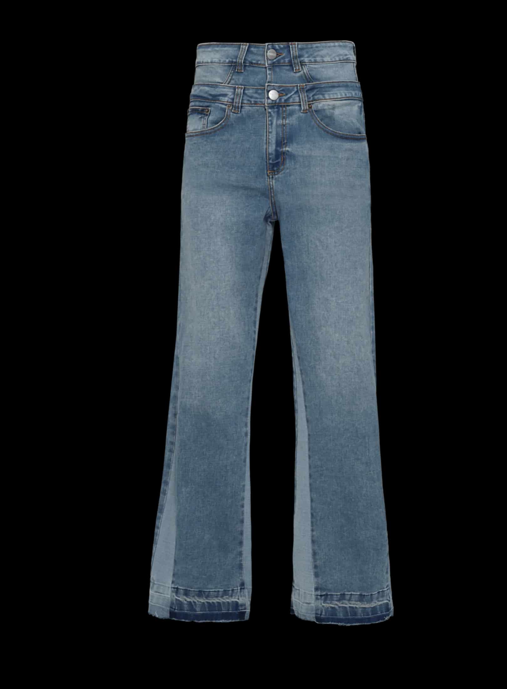 DOUBLE BLUE FLARED JEANS - miniatura 3