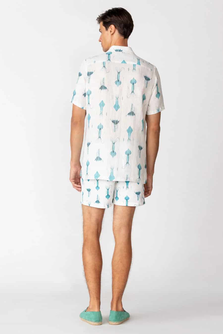 Men's linen shirt white egret - miniatura 3