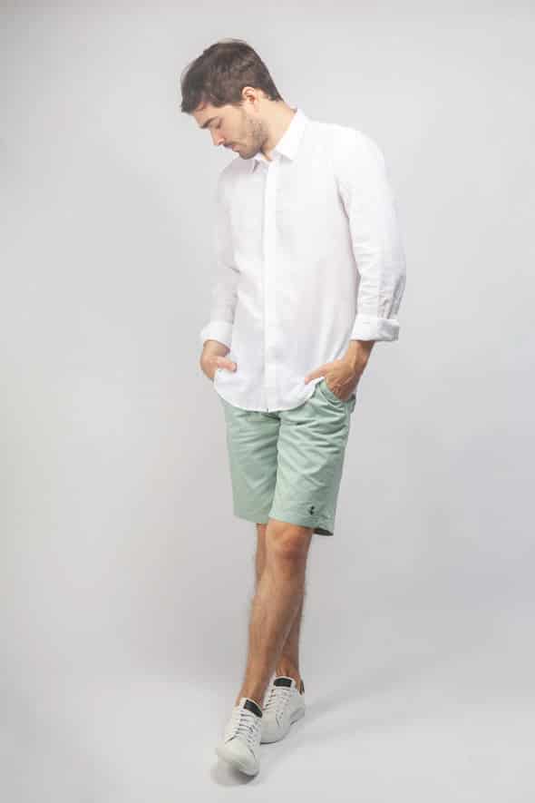 Camisa Lino Blanca a blanca sin boton - miniatura 2