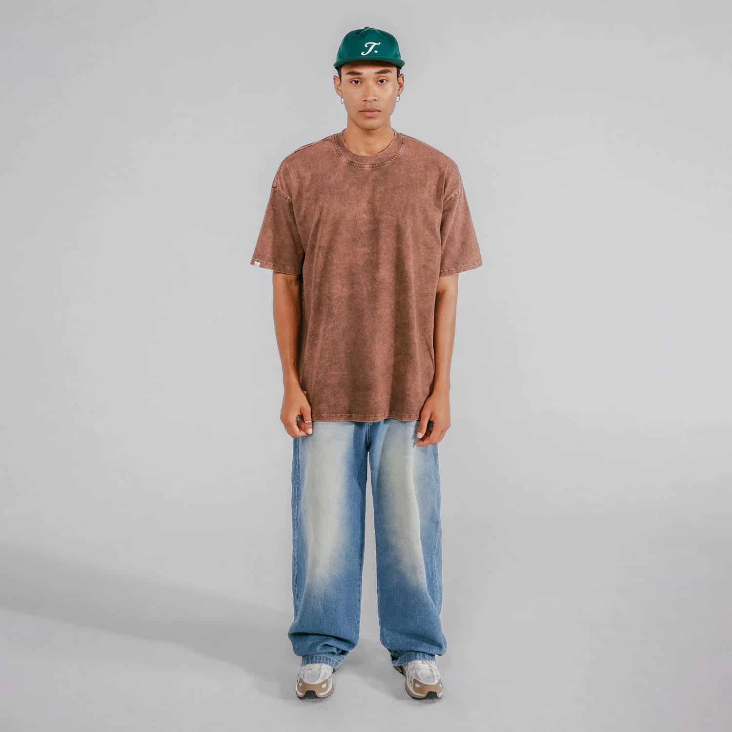 Oversized Washed T- Shirt - Brown - miniatura 7