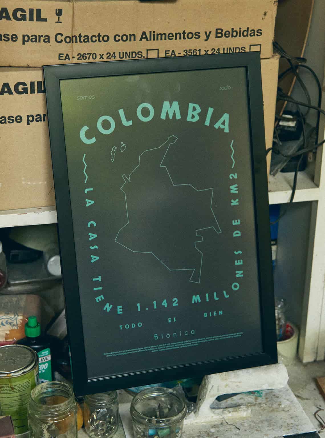 AFICHE MAPA COLOMBIA NEO - miniatura 2