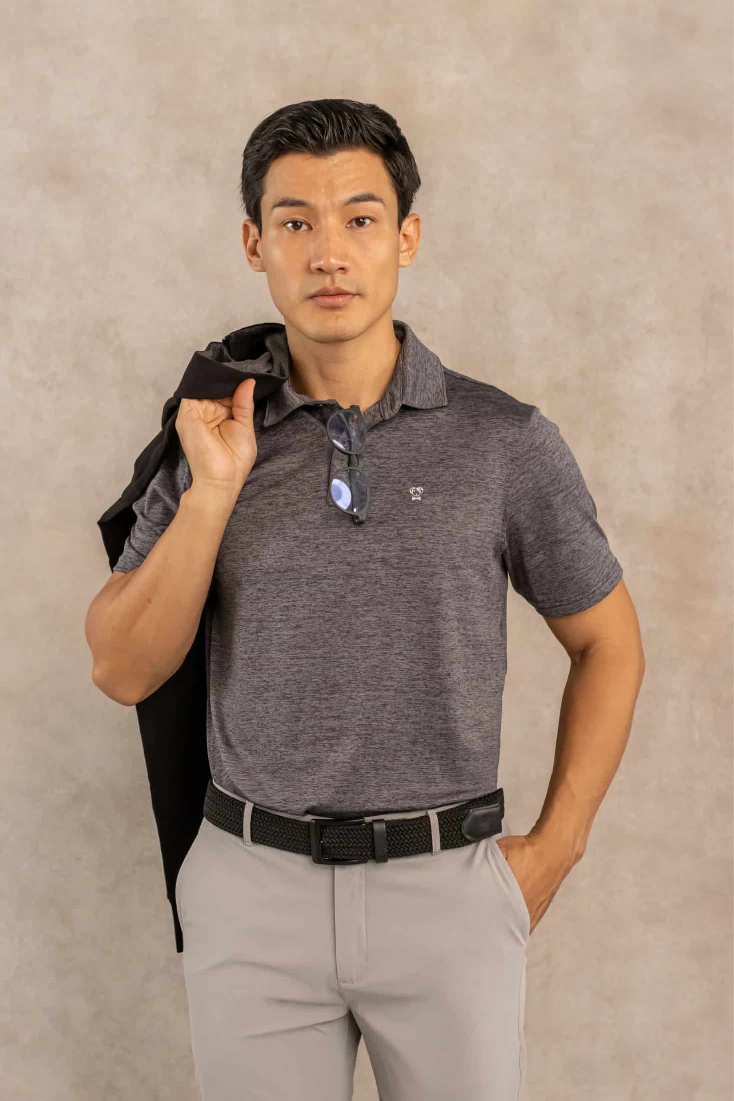 Polo Performance Antiarrugas Gris Jaspe - miniatura 5