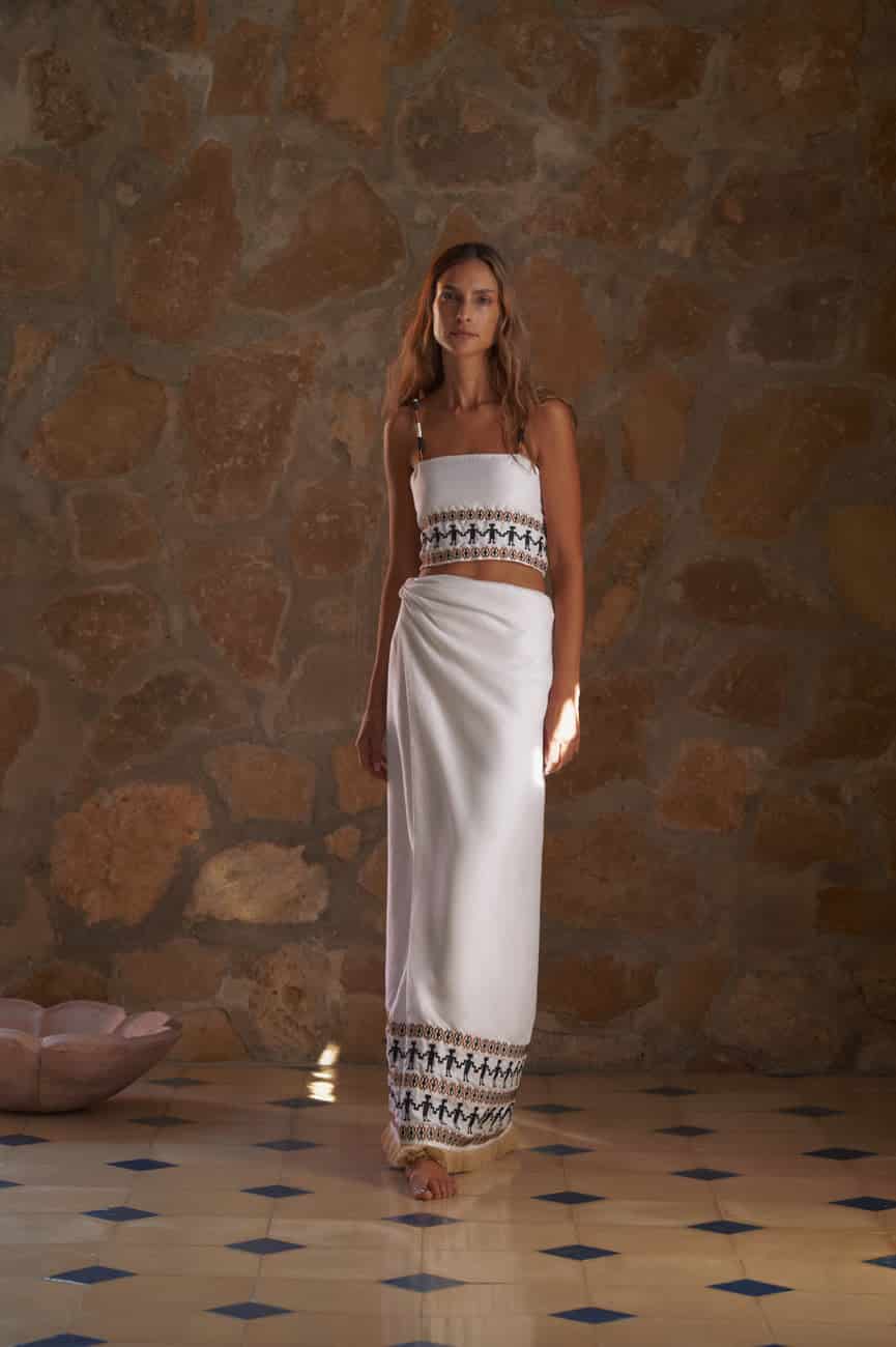 Guainia Linen Top / White Embroidered - miniatura 2