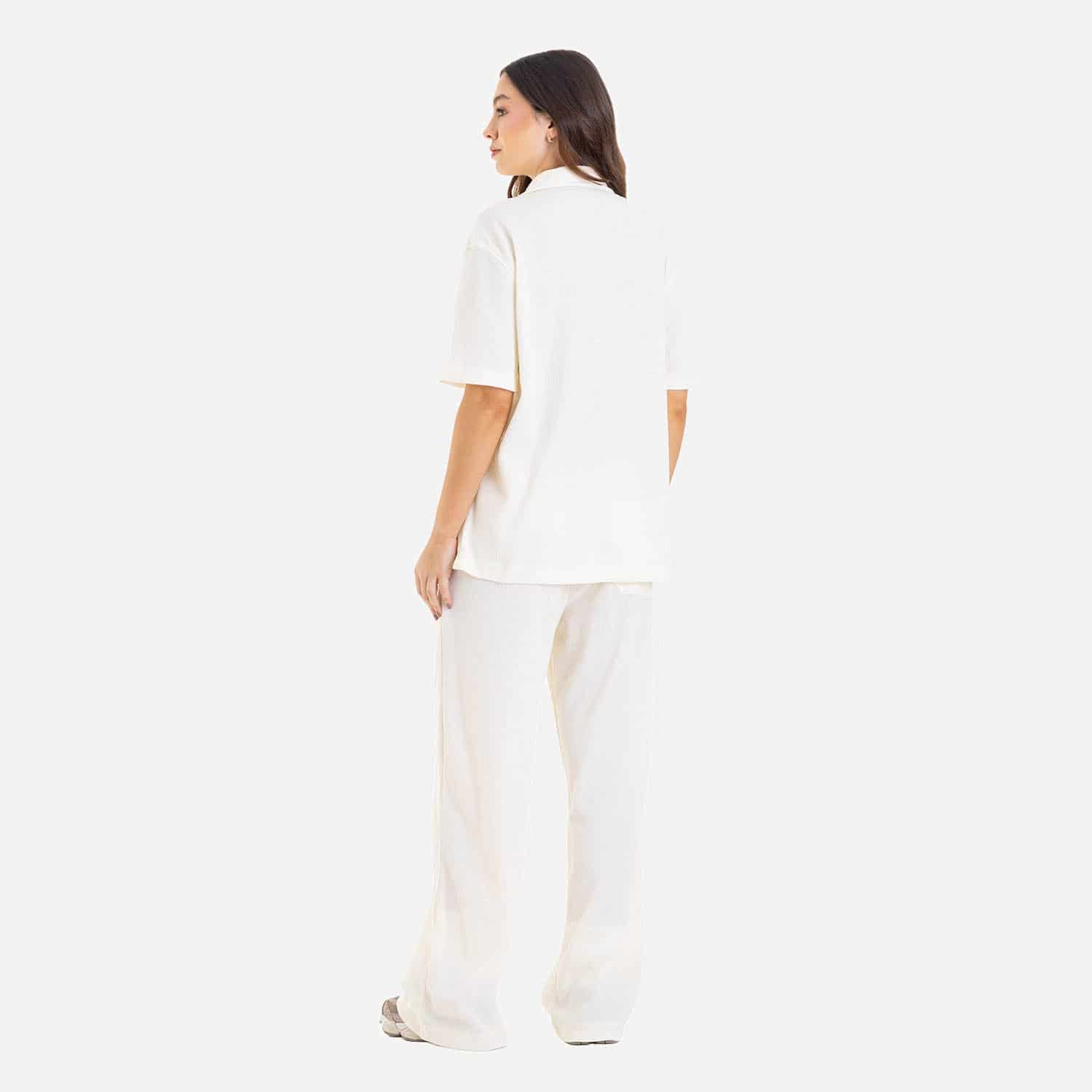 Relaxed Short Sleeve Shirt Ivory - miniatura 12