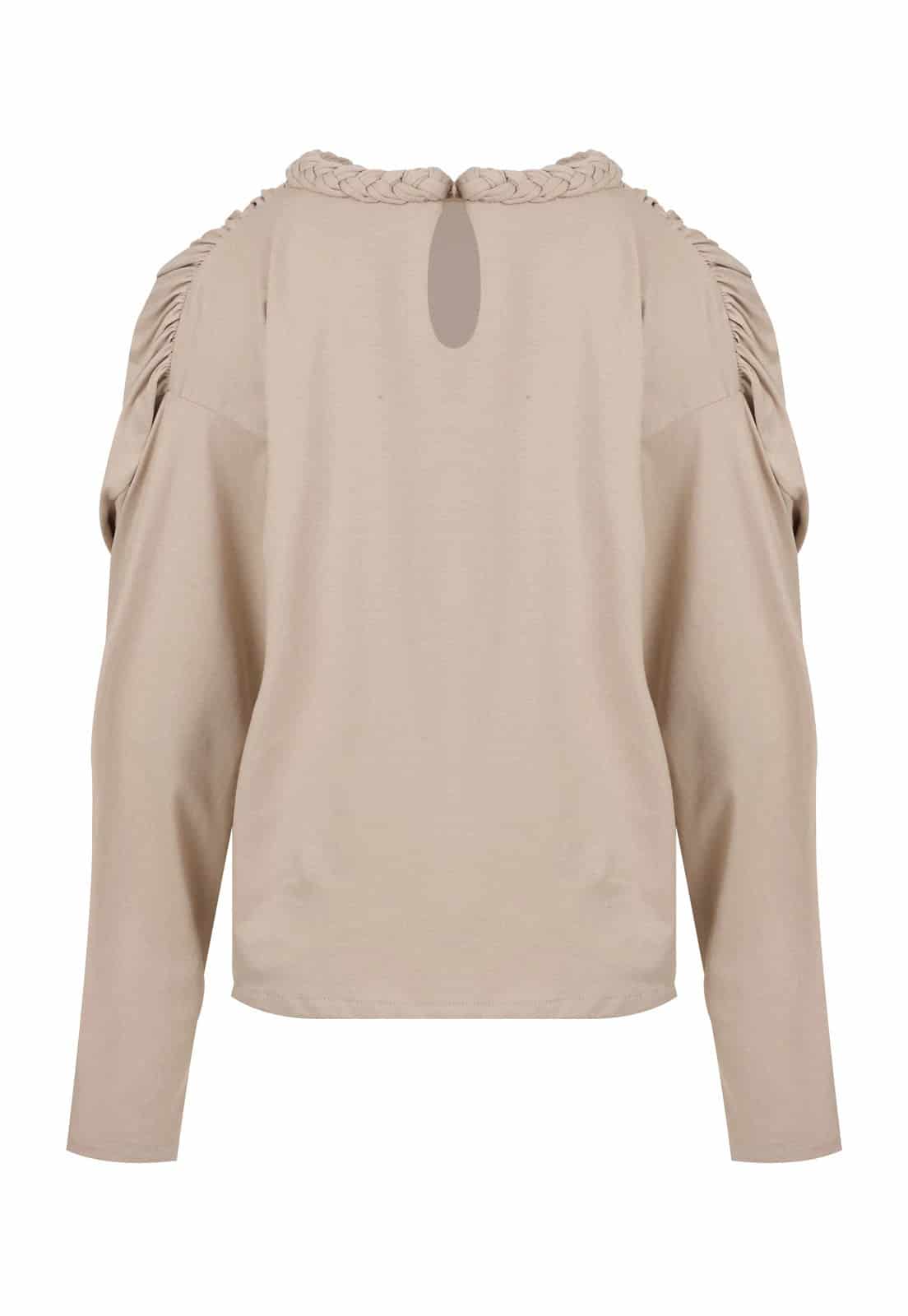 BRAIDED NECKLINE T-SHIRT - miniatura 1