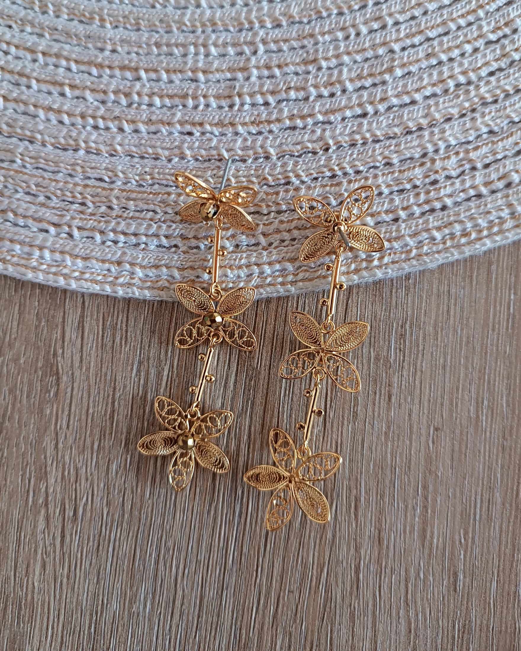 Aretes filigrana tres flores Berenice - miniatura 4