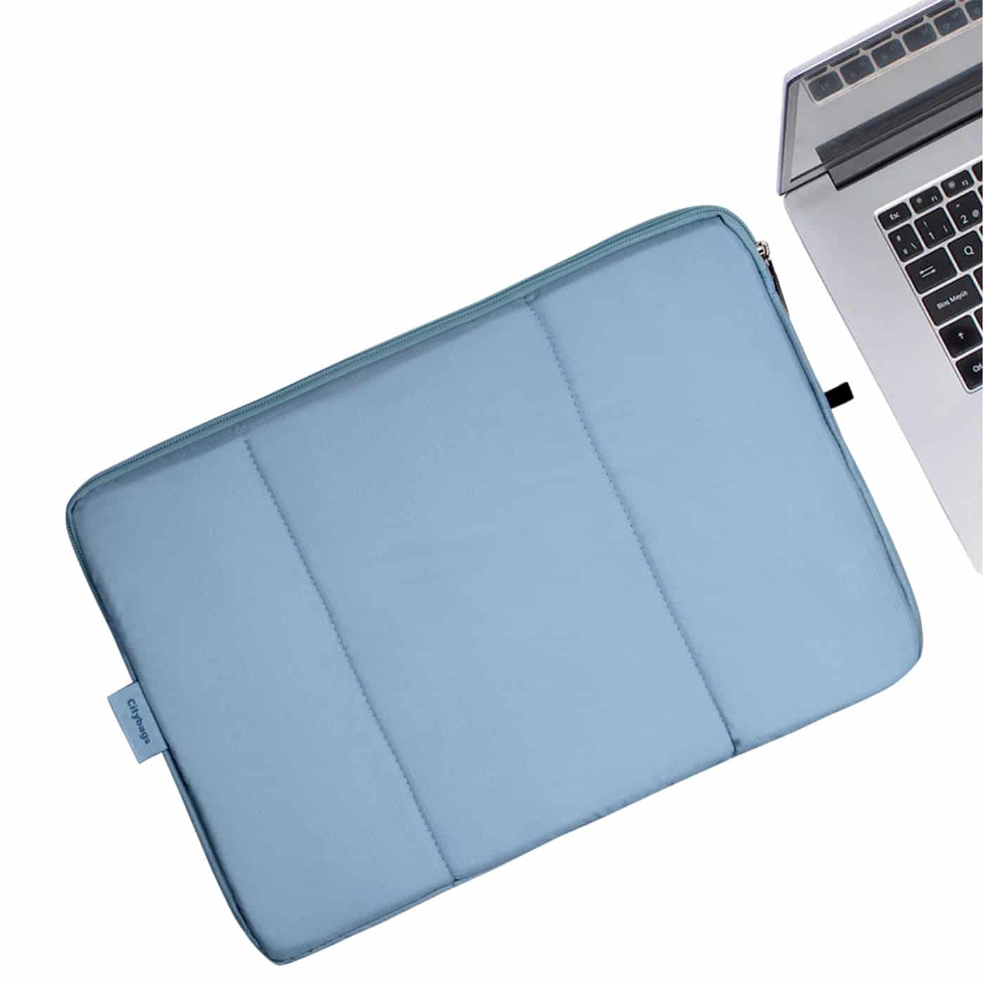 Estuche Laptop pequeño Citybags Azul Claro 33x23x2 - miniatura 3