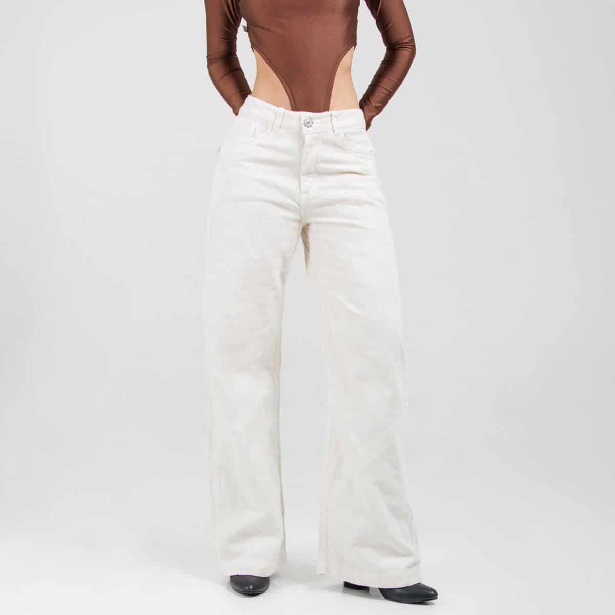 Jean Wide Leg Marfil Ax-3107 Rigido Premium - miniatura 4