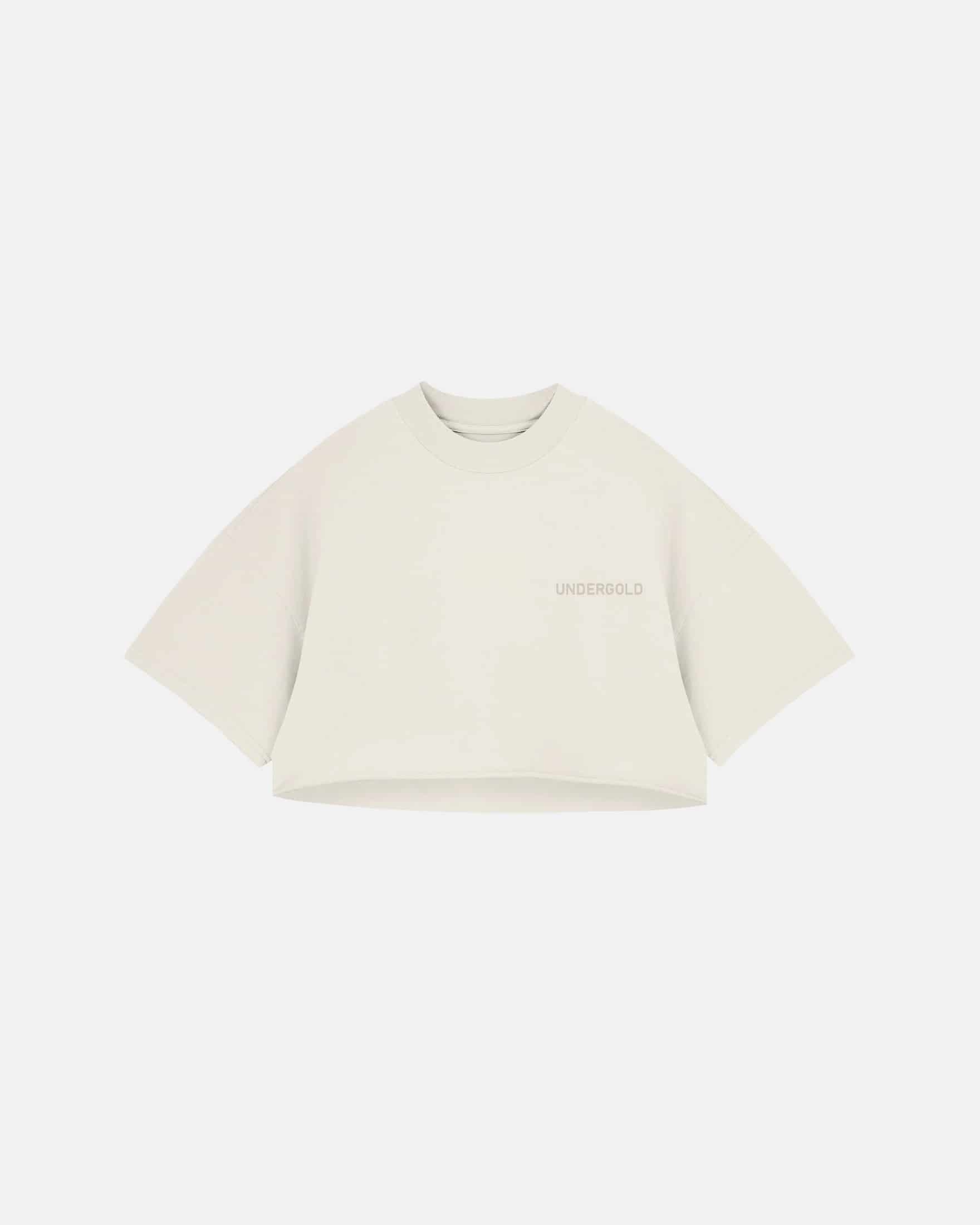Line Logo Crop Top Cream - miniatura 3