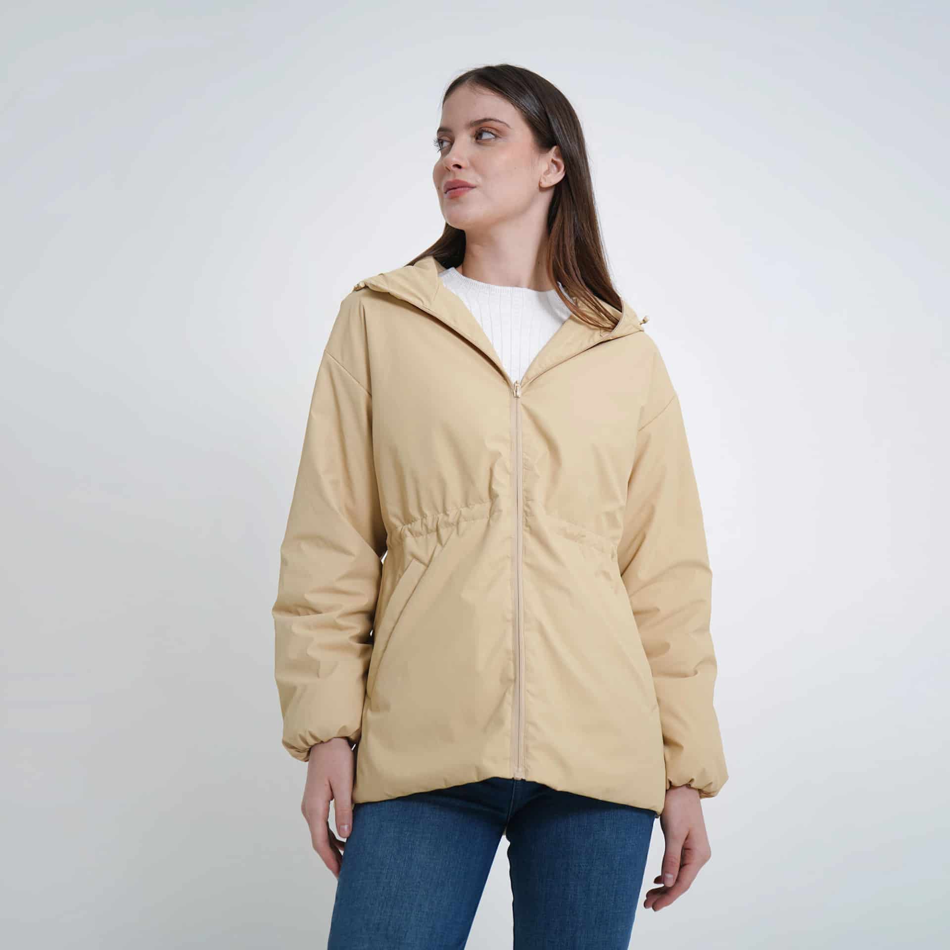 Chaqueta acolchada con capucha y ajuste en cintura - miniatura 4