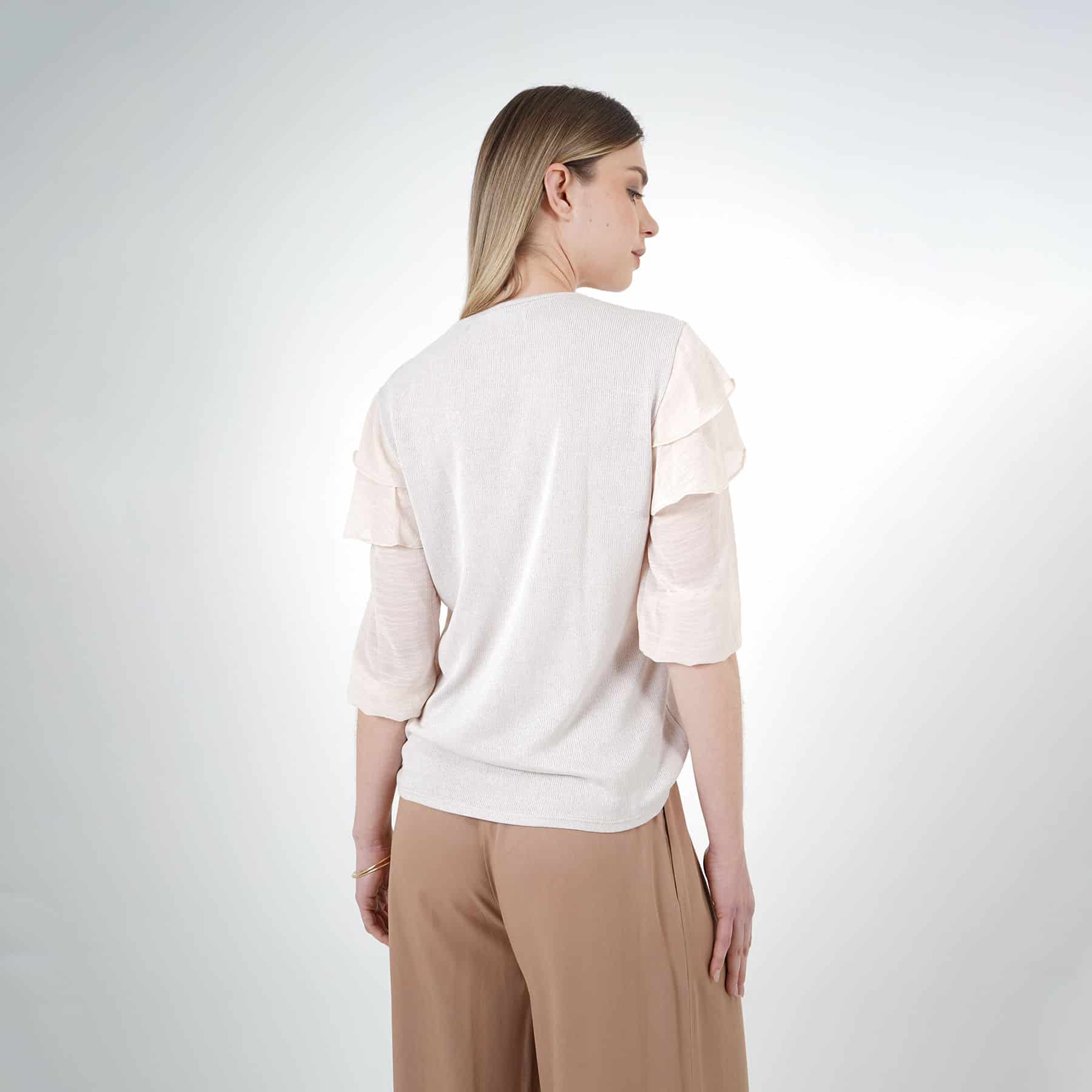 Camiseta top cuello redondo manga 3/4 con boleros - miniatura 5