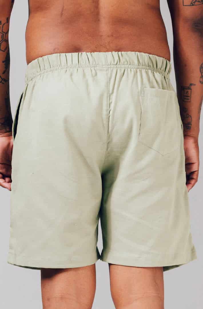 Short lino verde eucalipto - miniatura 4