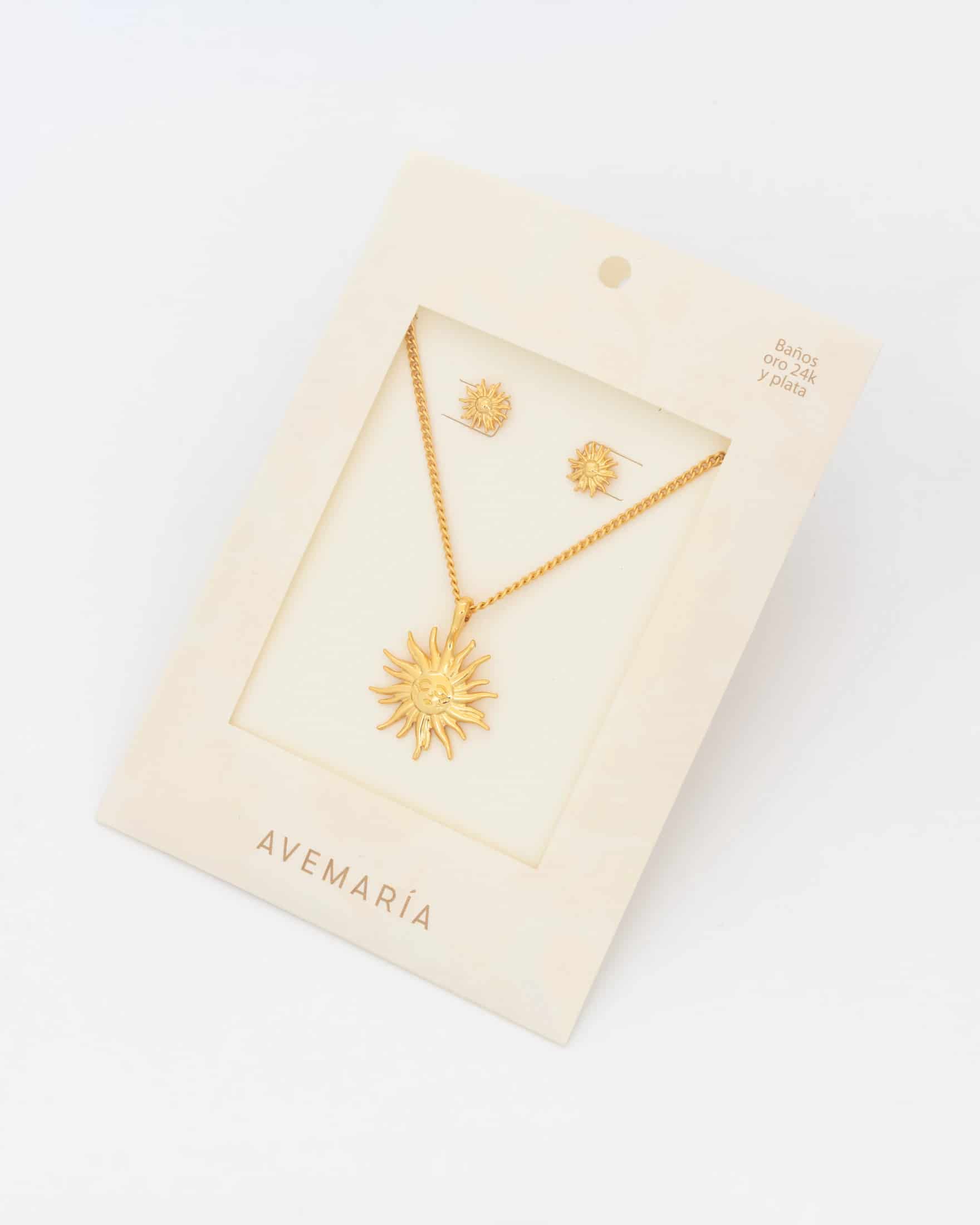 Set Collar + Aretes Sol - miniatura 1