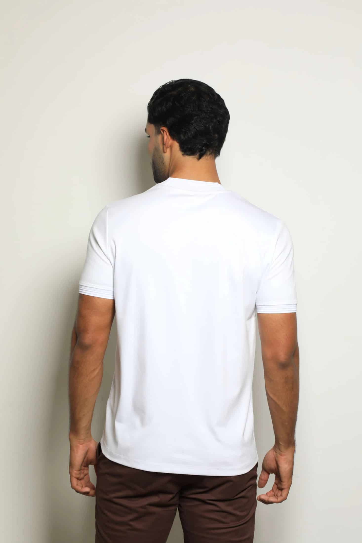 Camiseta Mercerizada Blanco/Detalle Cuello-Puños - miniatura 5