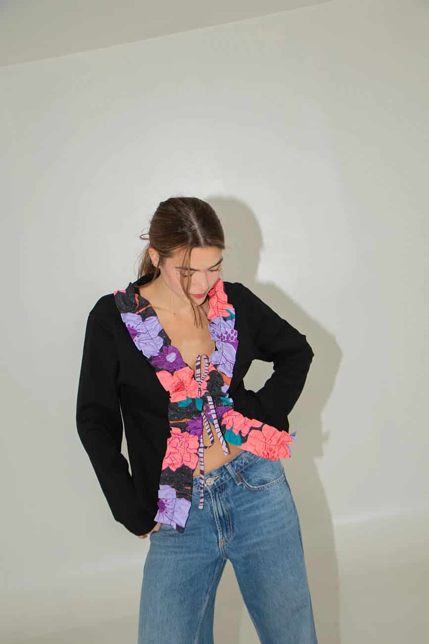 Black Sweat Cardigan - miniatura 1