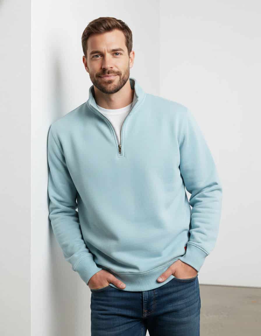 Buzo cuello alto hombre Azul Celeste - miniatura 1