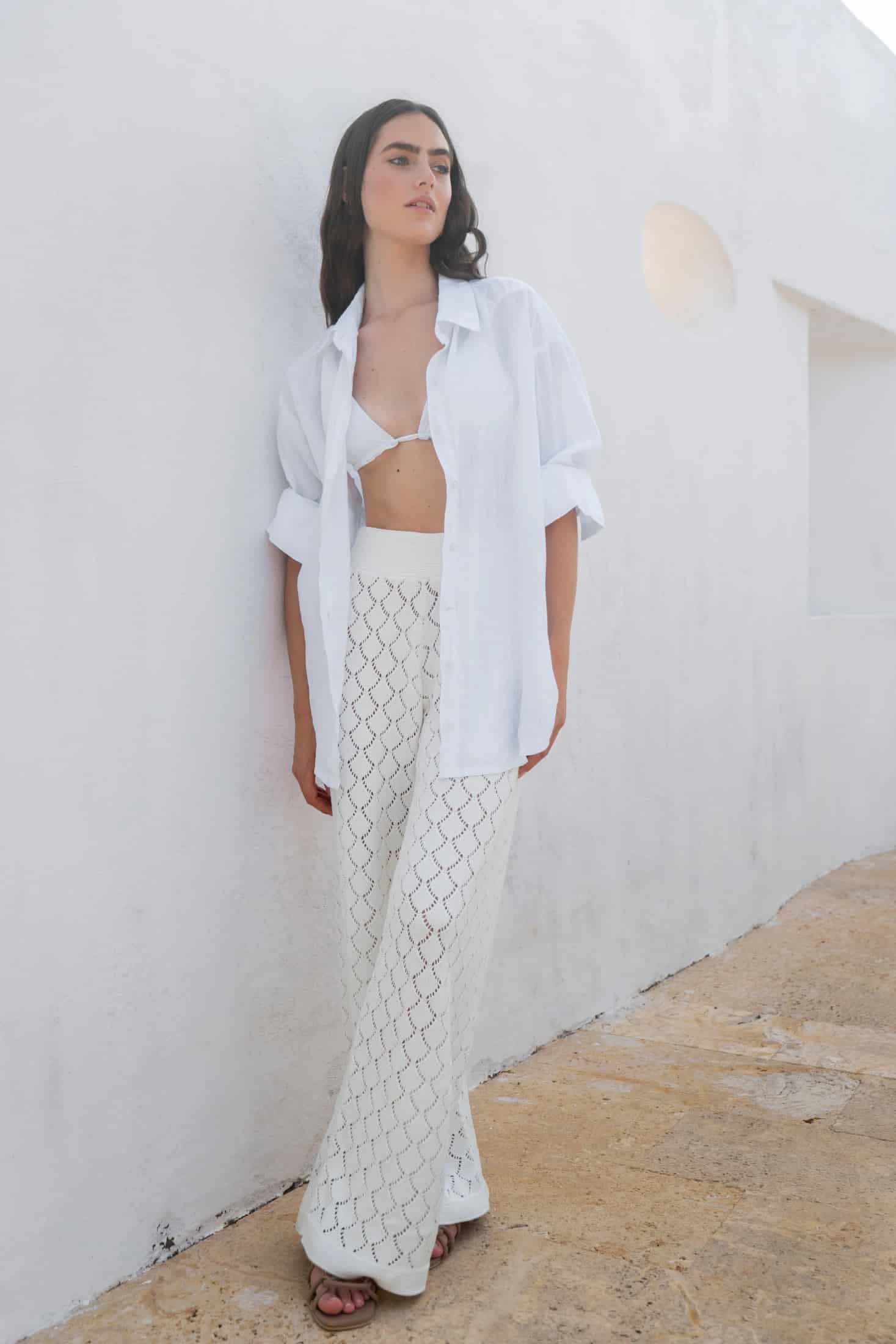 Pantalón Summer Set Blanco Mujer - miniatura 2