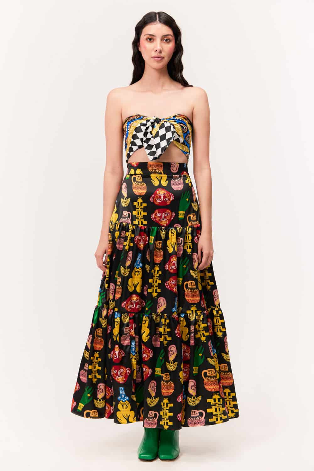 Maxi Falda / Estampado Figuras Sentido Precolombino - miniatura 1