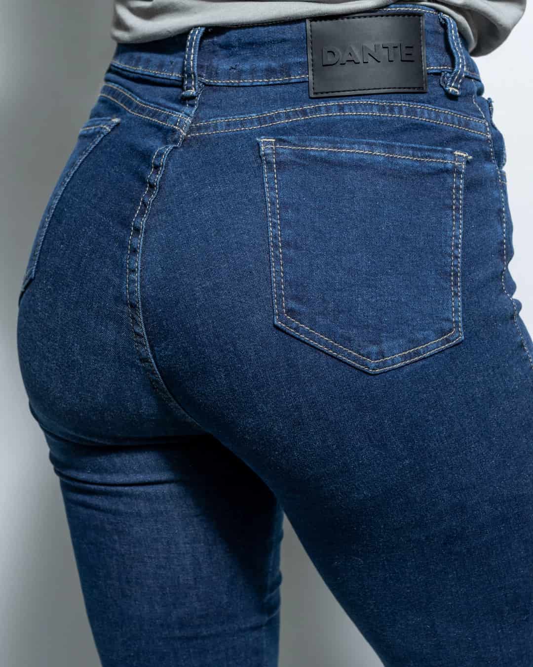 Jean Elastico Bota Recta Azul Navy - miniatura 2