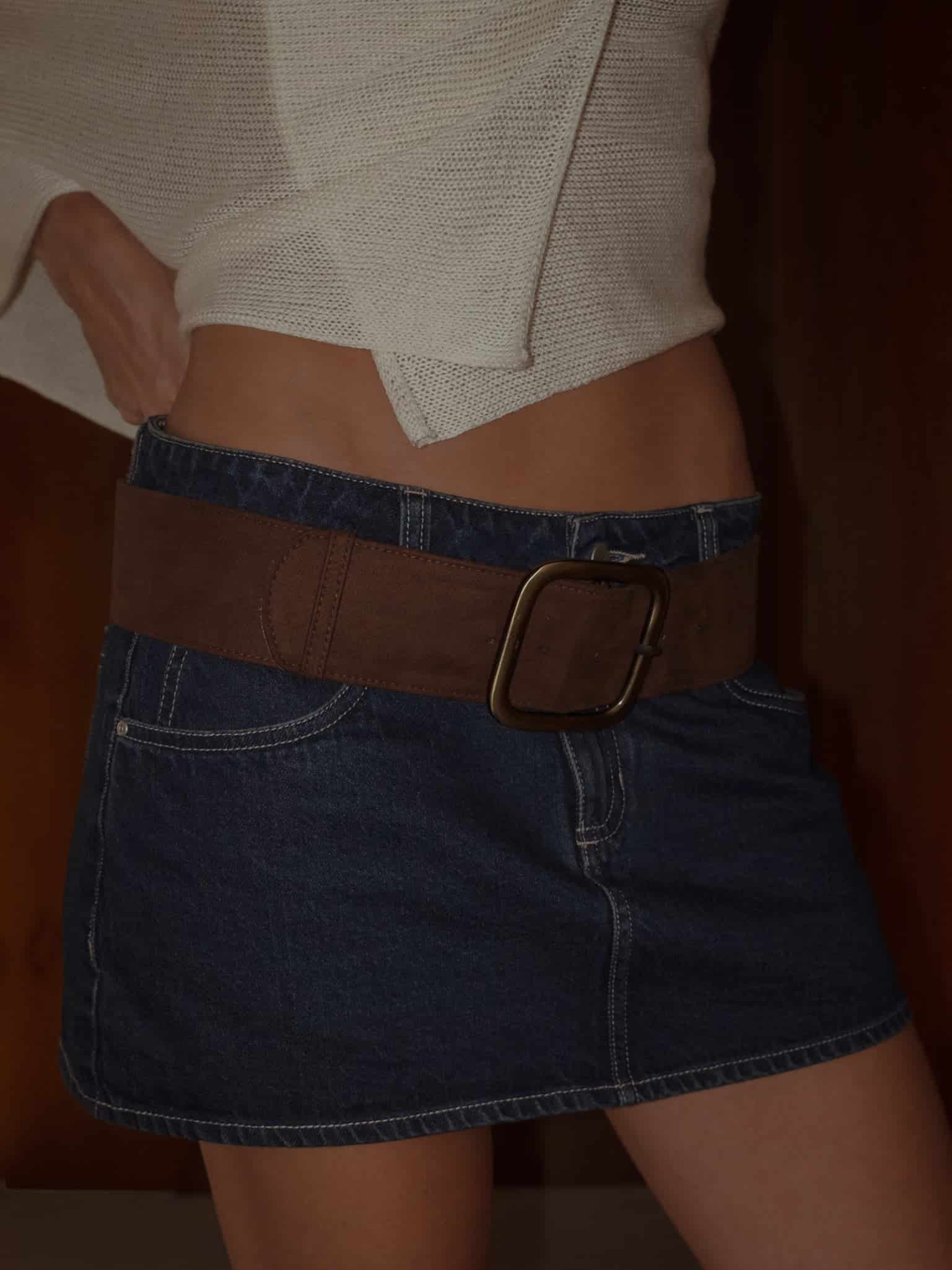 INDIGO MINI SKIRT - RAW DENIM - miniatura 5