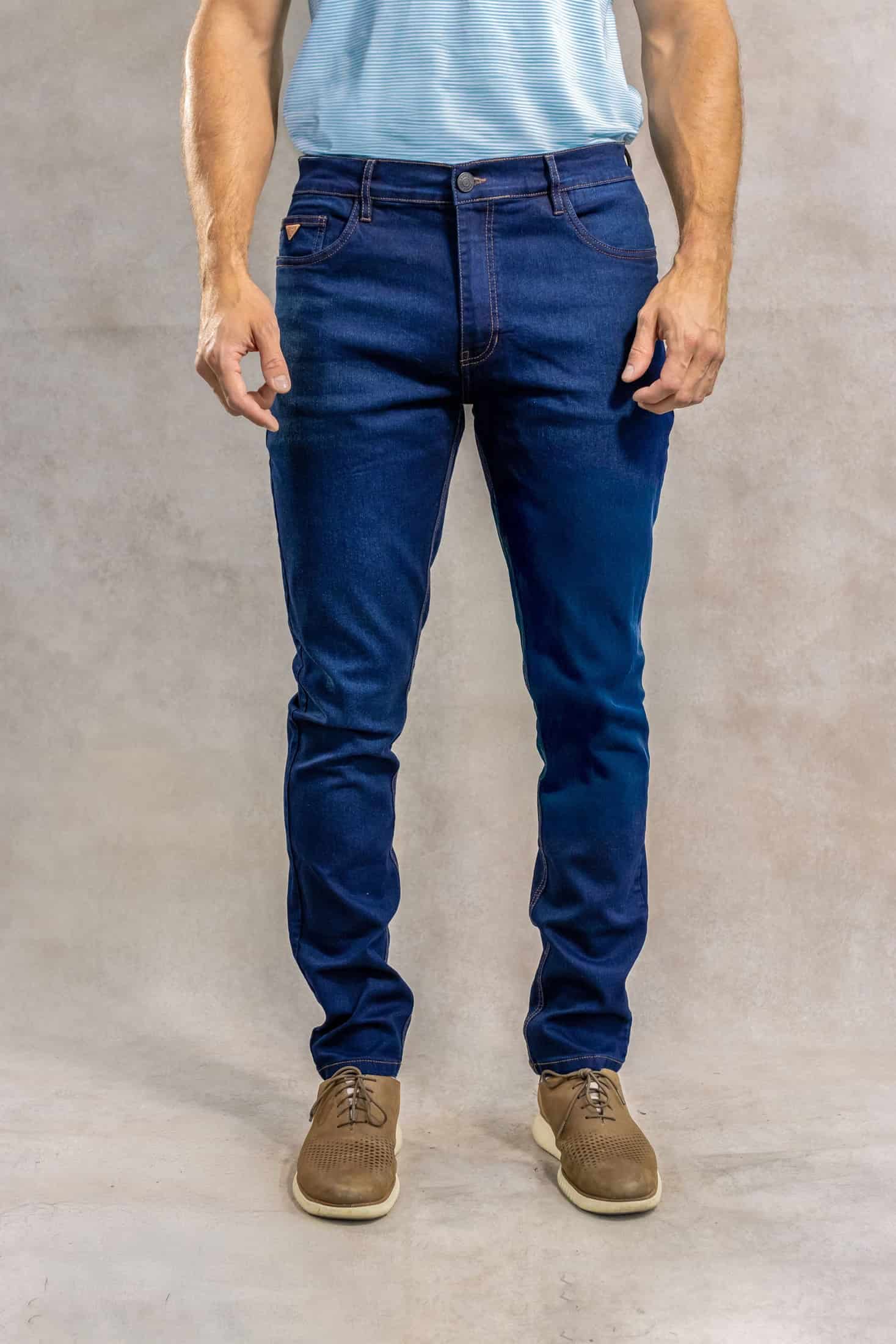 Jean Elastico Azul Oscuro Clasico Vintage - miniatura 1