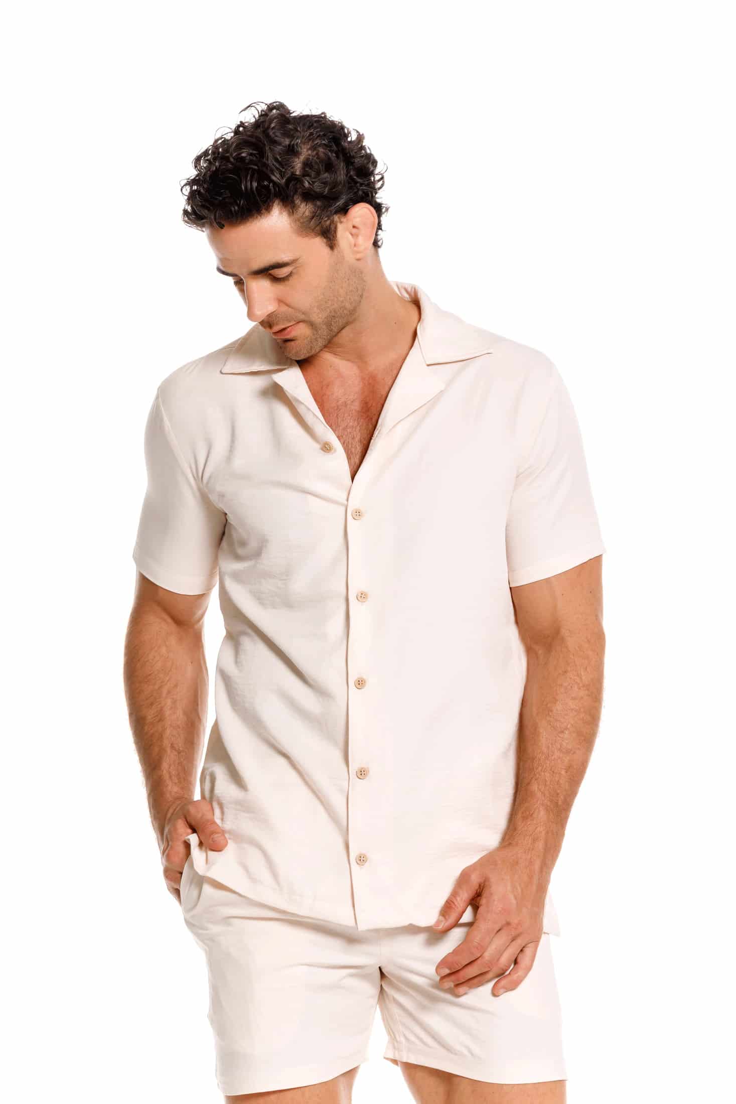 Camisa Hombre Arena - miniatura 1