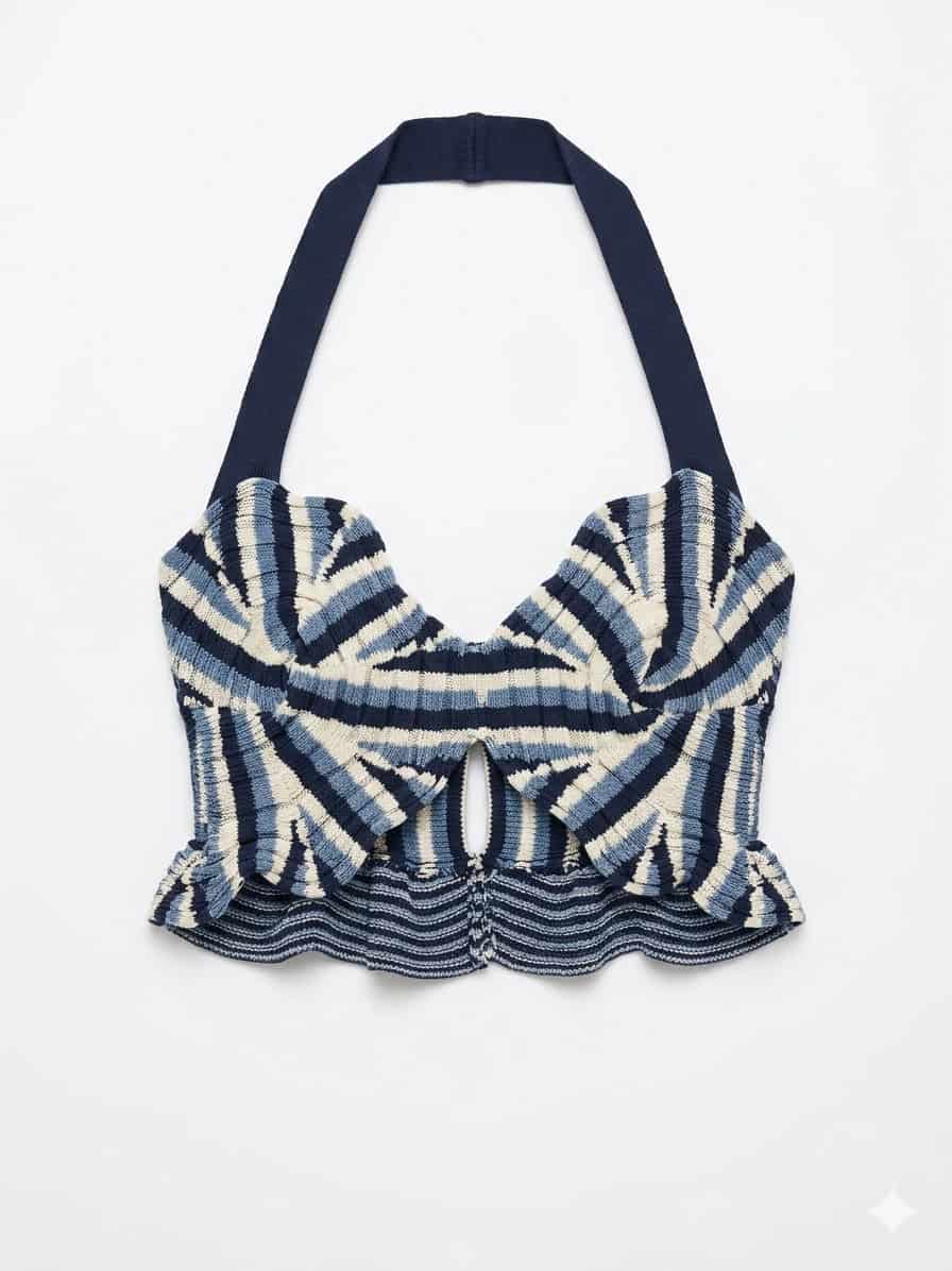 ASTRID TOP BLUE STRIPES - miniatura 1