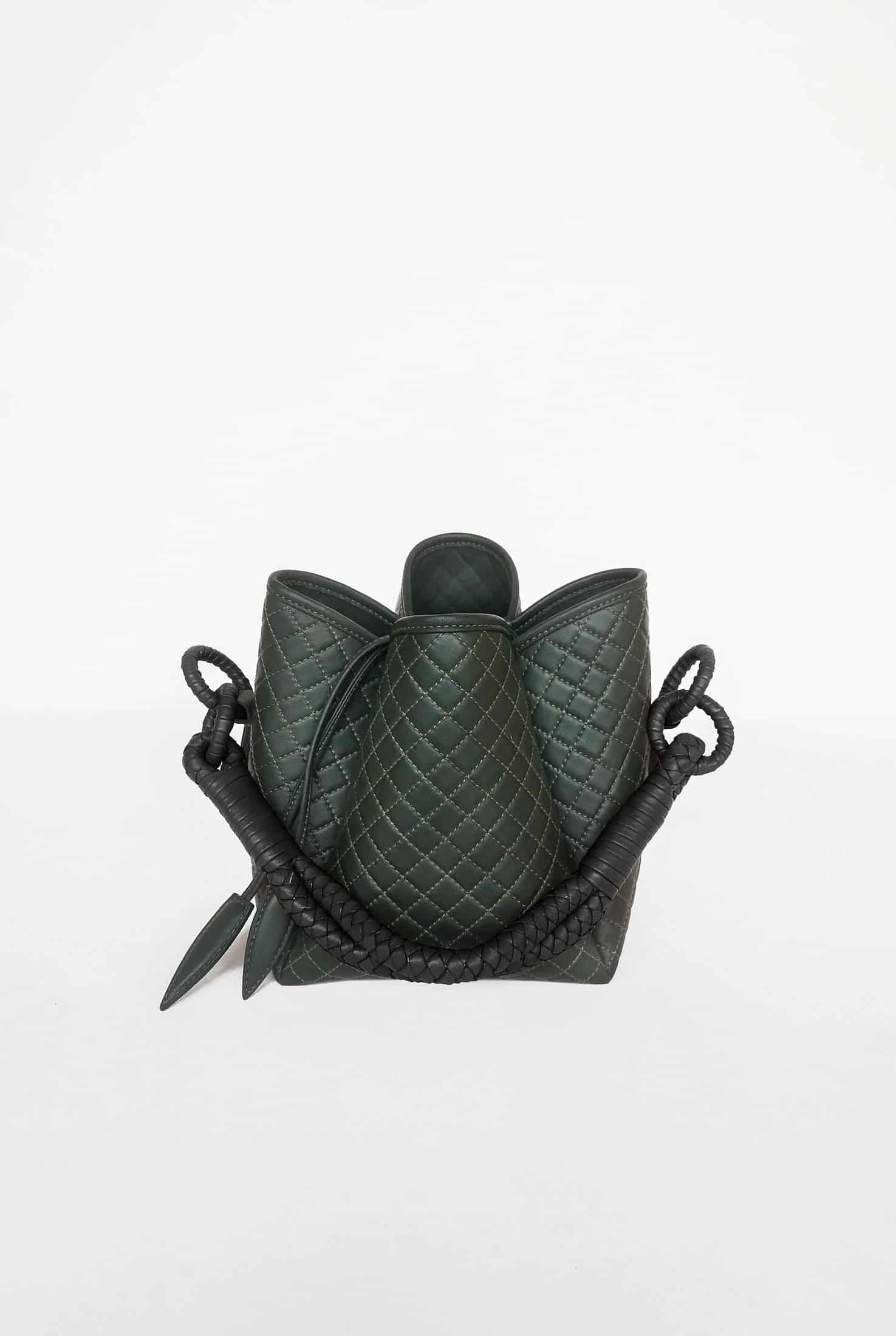Tulip Mini Bucket Bag, Green & Black - miniatura 1
