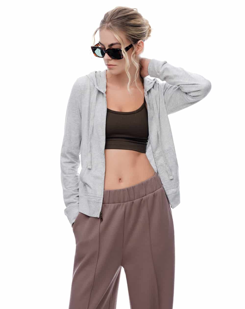 Chaqueta slim algodón gris mujer - miniatura 4