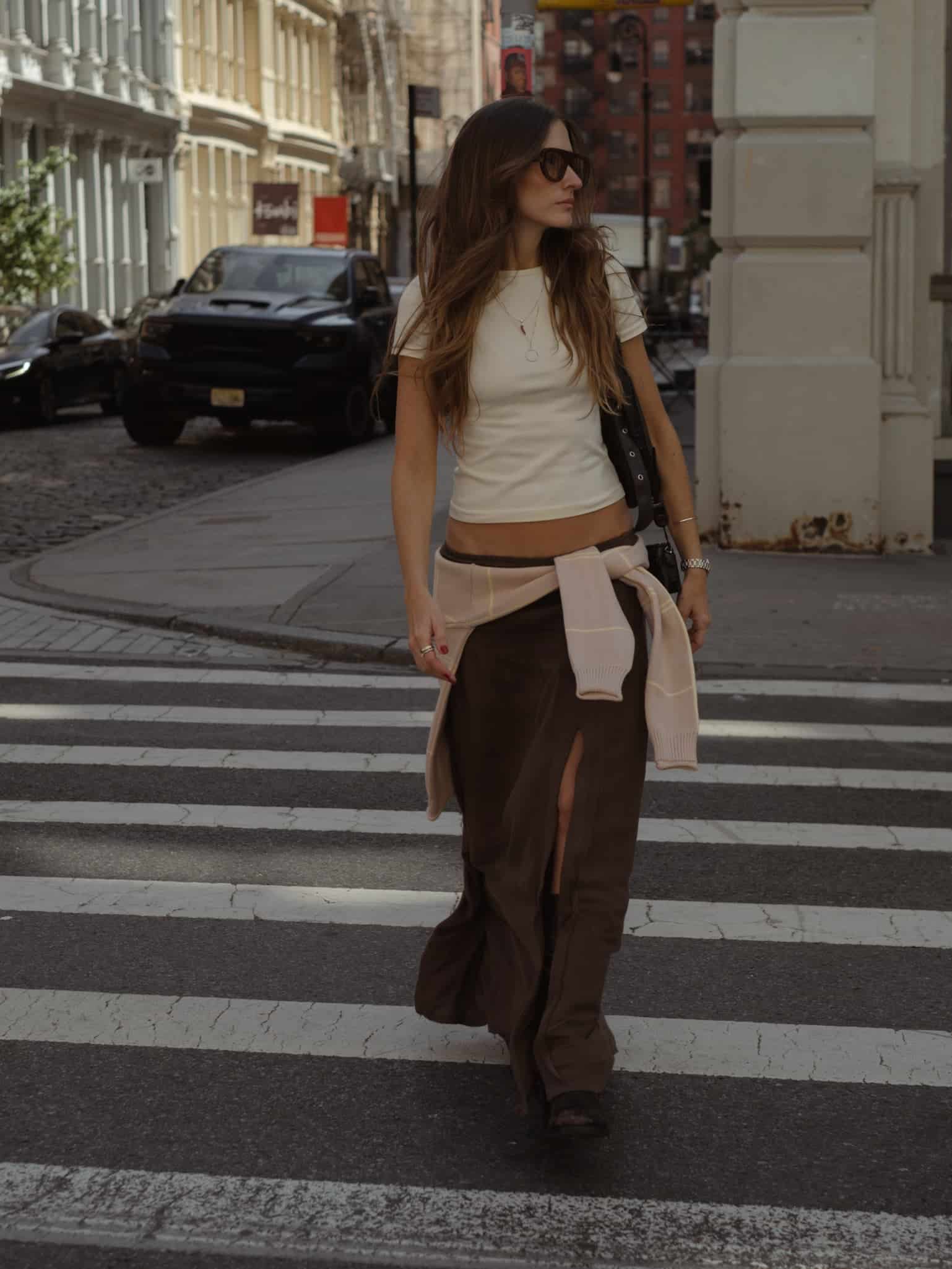 GRID SWEATER - NATURAL & CELESTIAL YELLOW - miniatura 7