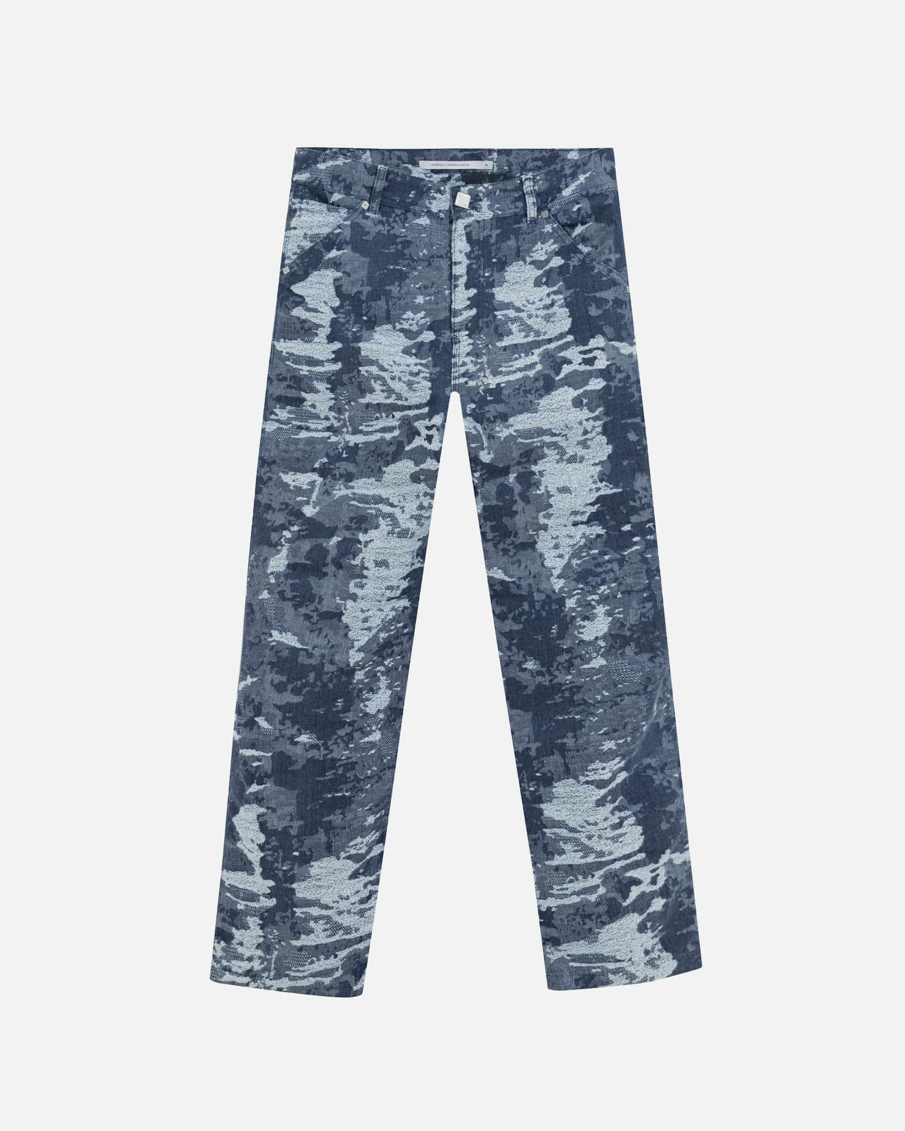 Capsule Basic Jacquard Wide Jeans Cammo Blue - miniatura 1