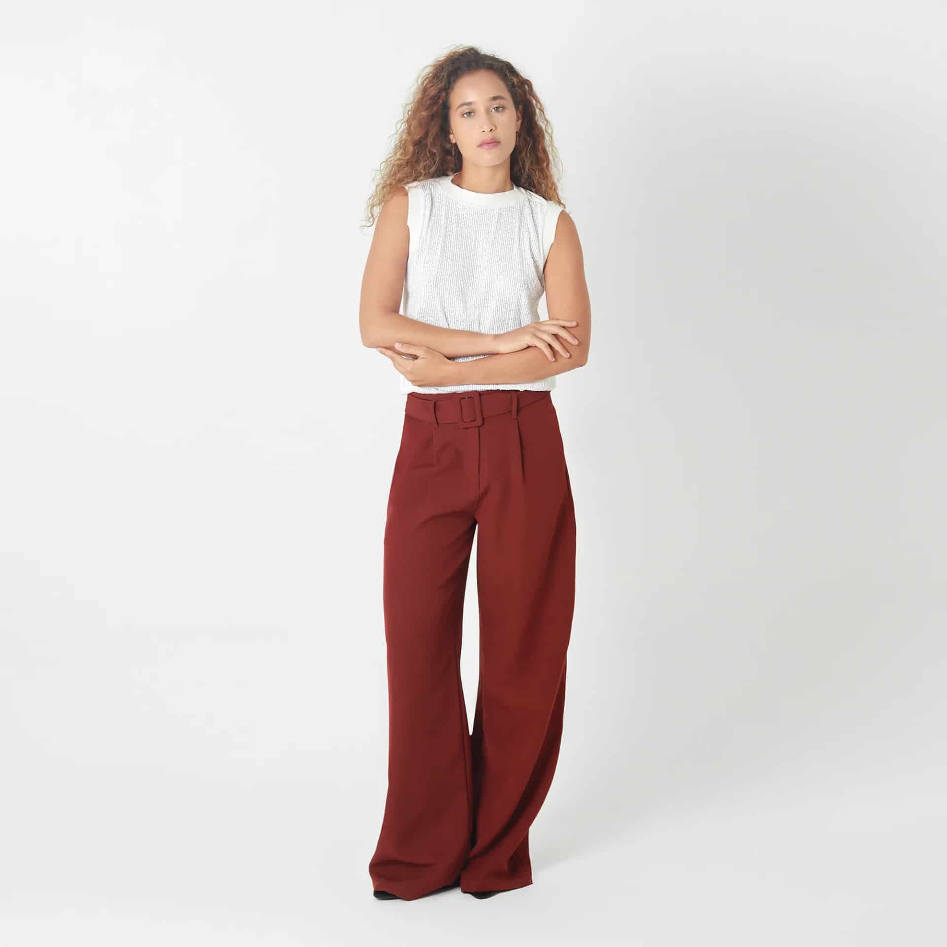 Pantalon Tiro Alto Bota Palazzo - miniatura 1