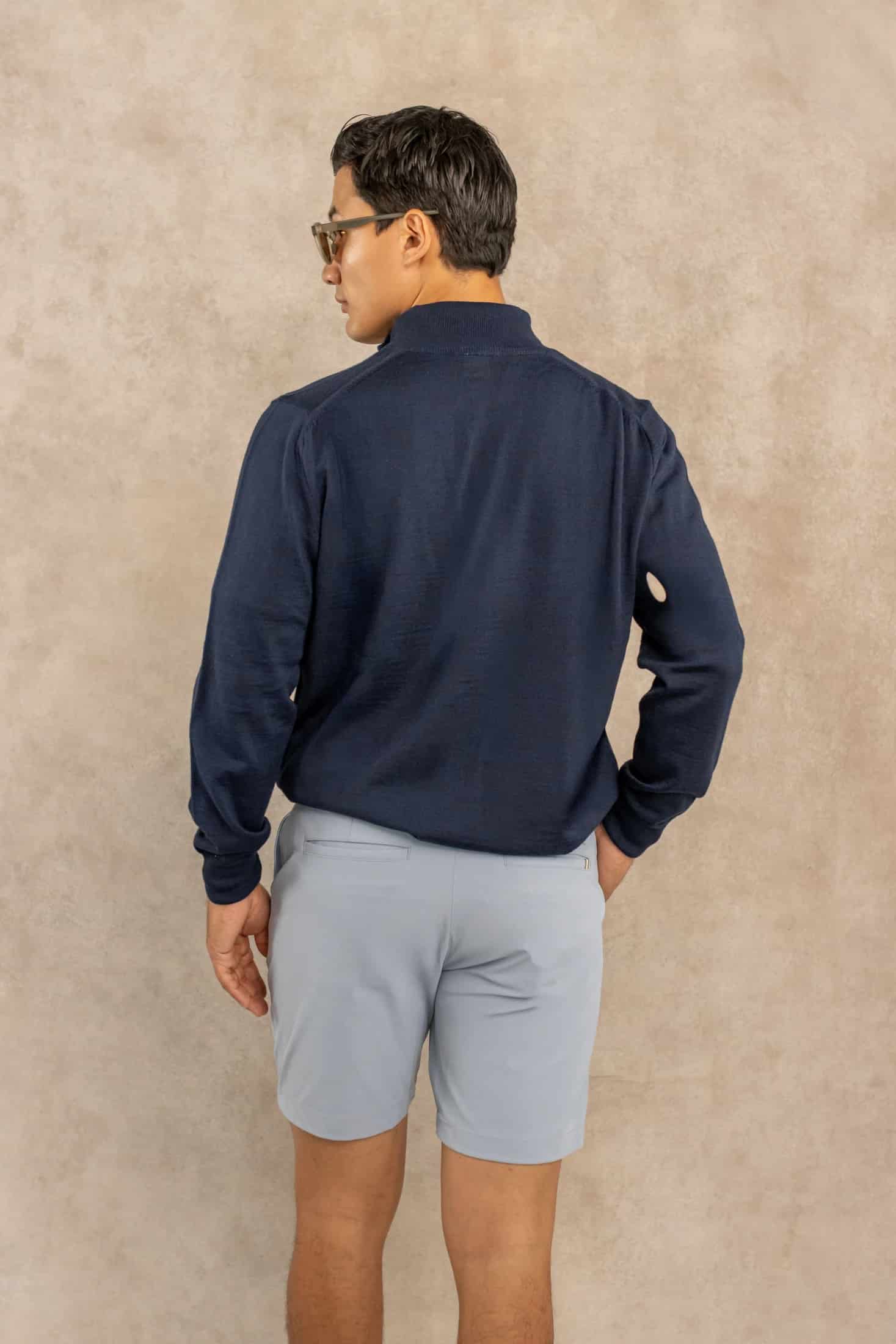 Halfzip Merino Antiarrugas Azul Oscuro - miniatura 4