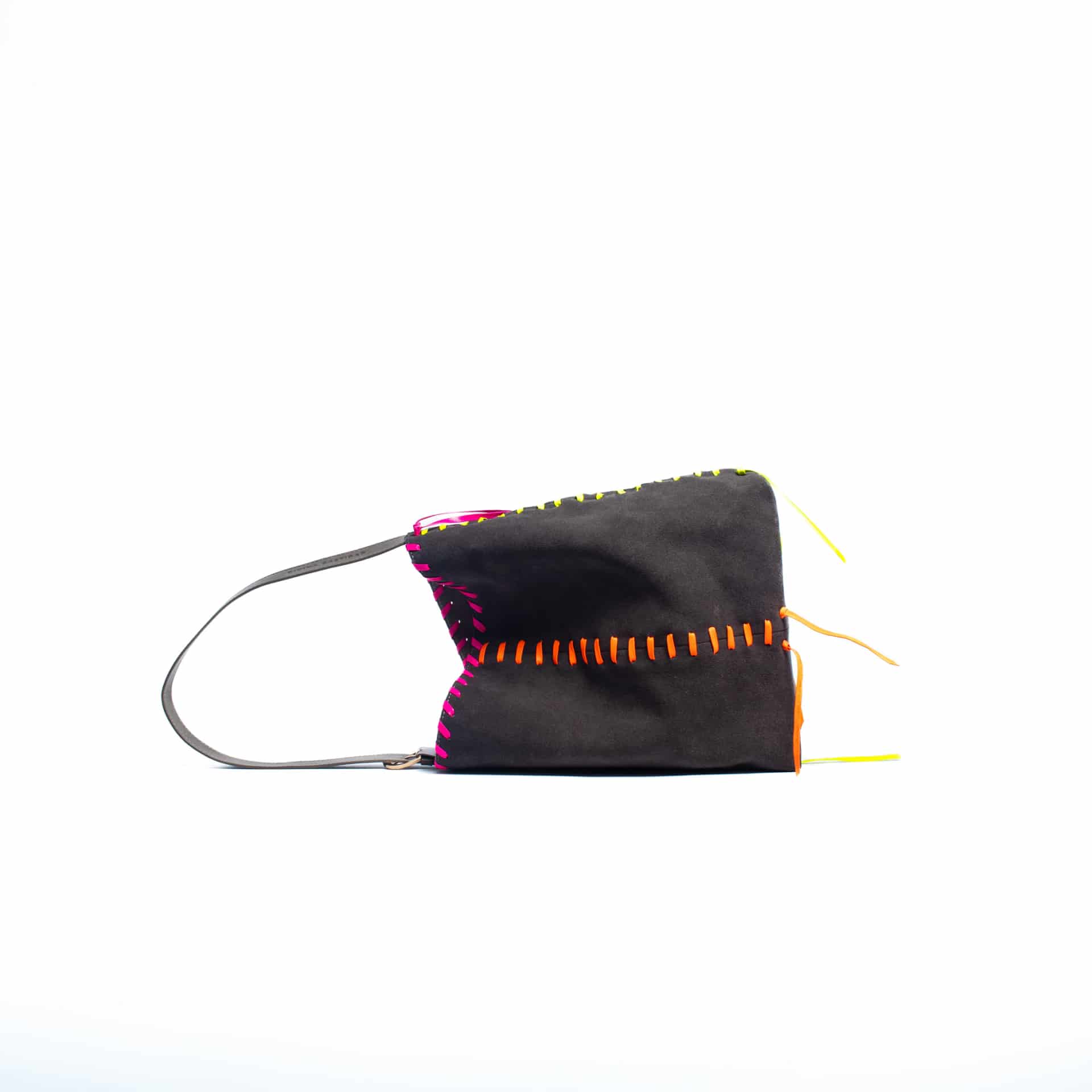 PIÑATA BAG - taupe x cintas en cuero neón - miniatura 4