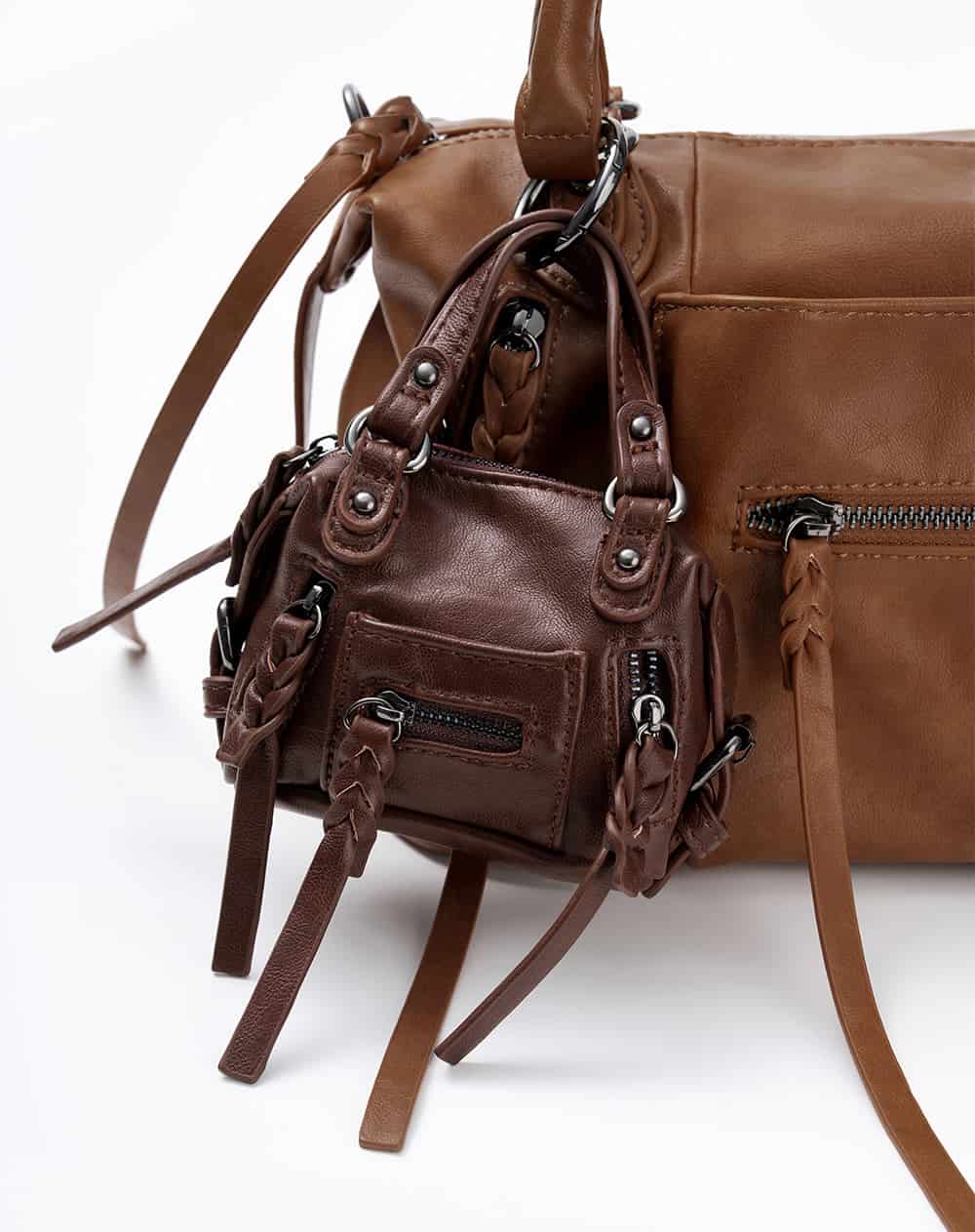 Bolso bowling + monedero café mujer - miniatura 3