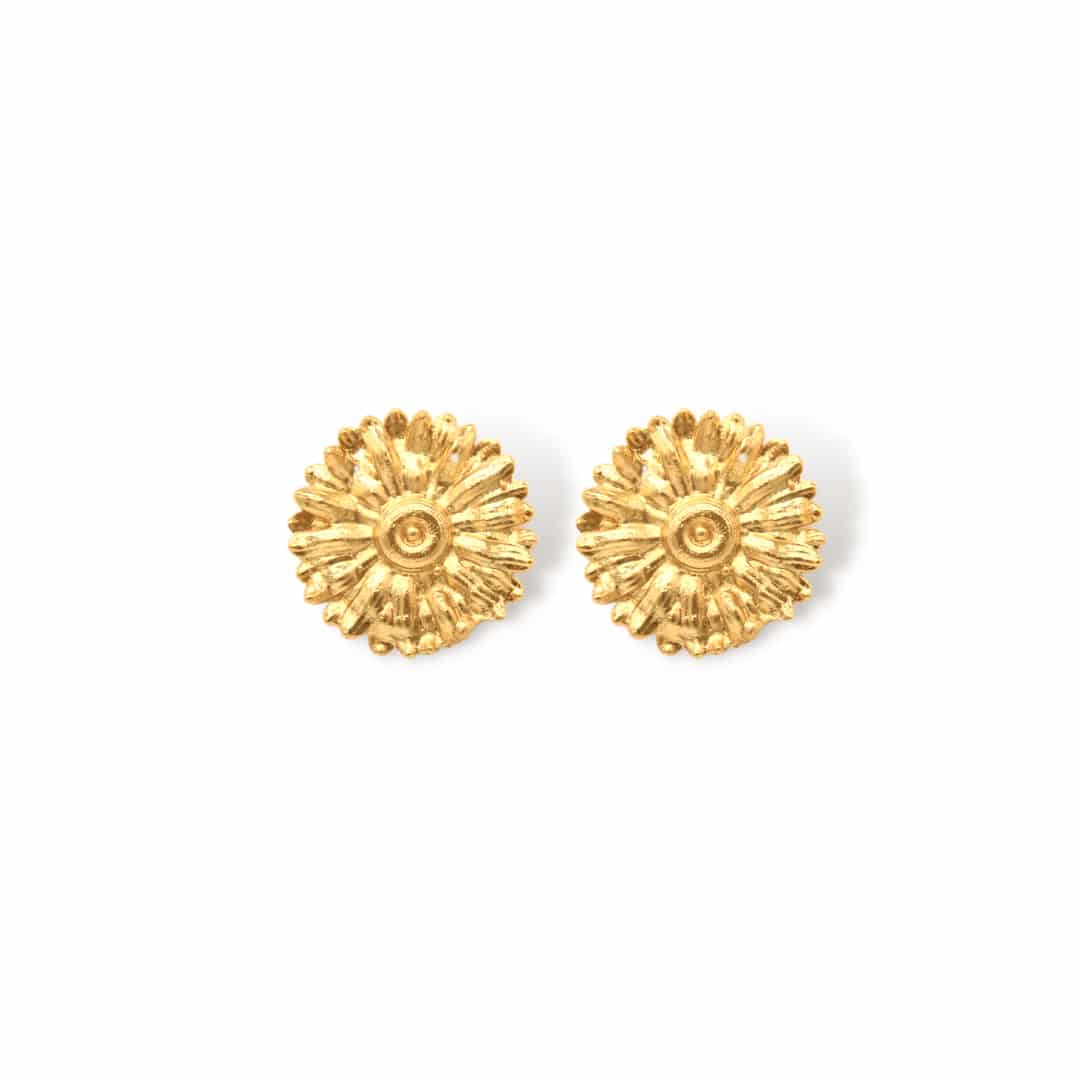 Aretes con flor de margarita mediana - miniatura 1