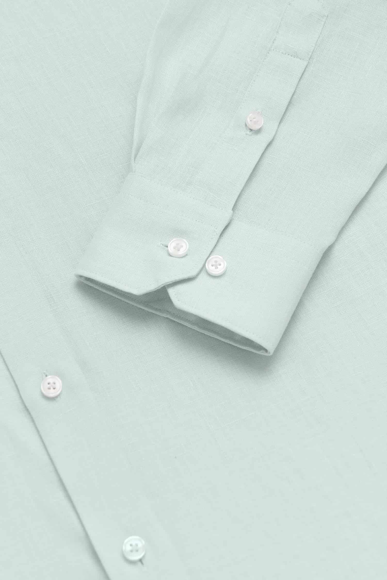 Camisa Button Under Lino Menta - miniatura 3