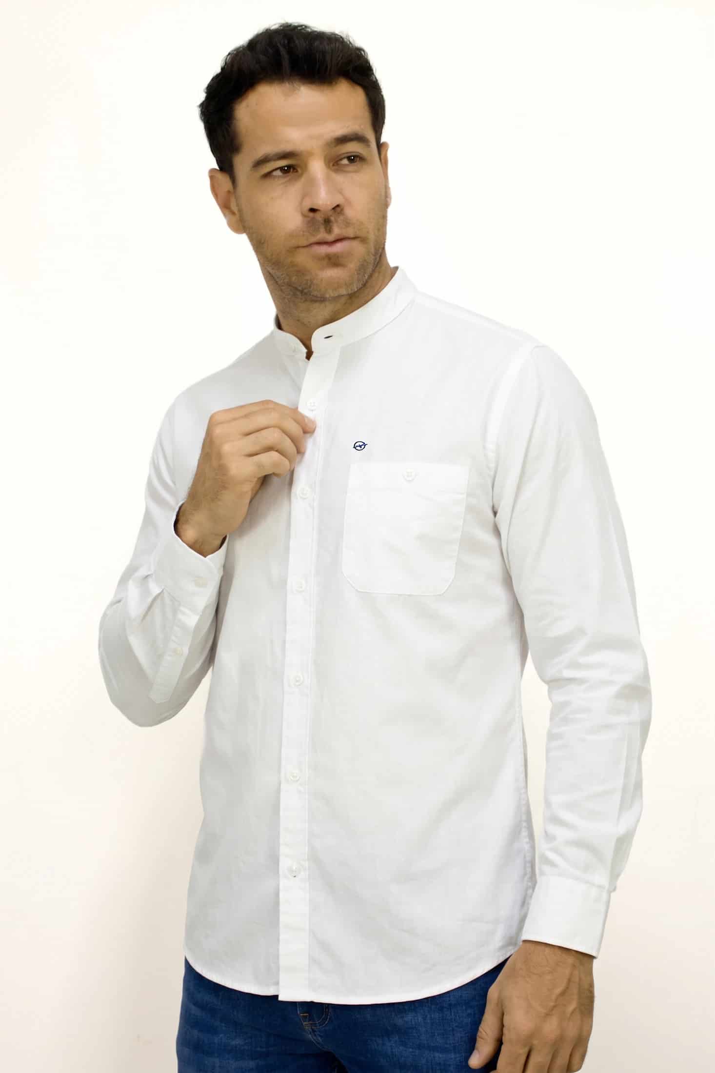 CAMISA CUELLO MAO MARFIL PARA HOMBRE - miniatura 1