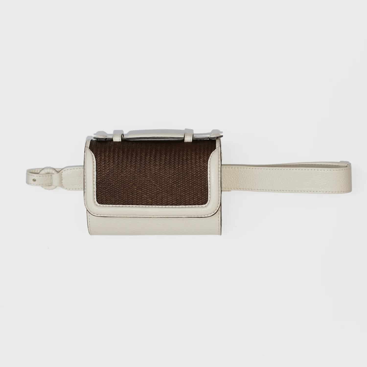 Iraca Belt bag - White & Brown - miniatura 1