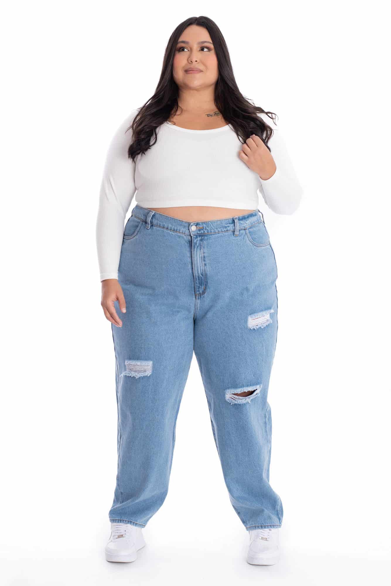 Jean Boyfriend Rotos Azul Claro 378 - miniatura 9