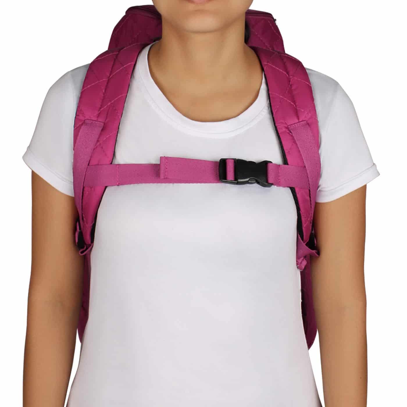 Morral Viajero Plegable Puffer Fucsia - miniatura 6