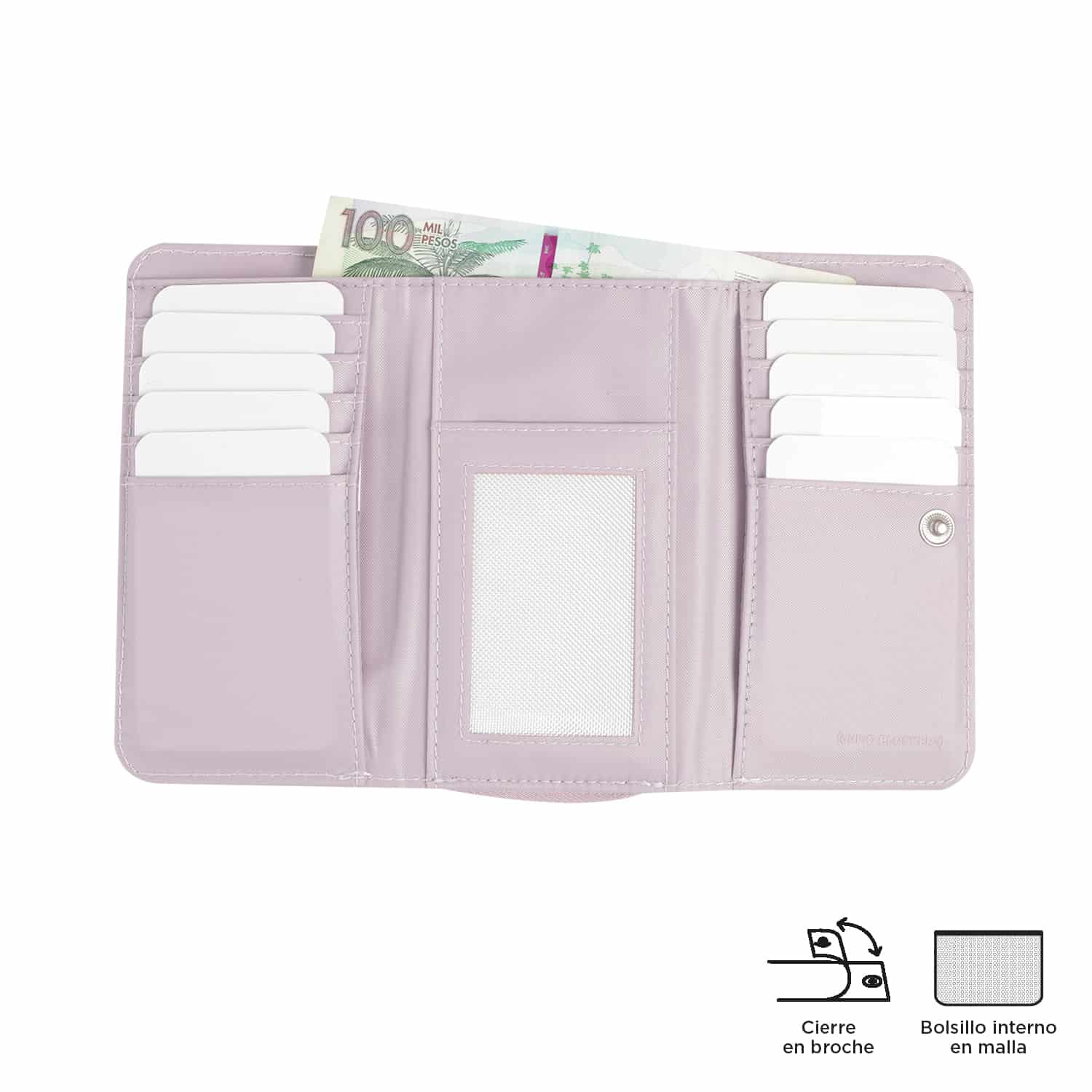 Billetera Texture Var con RFID Blocker Rosada - miniatura 4