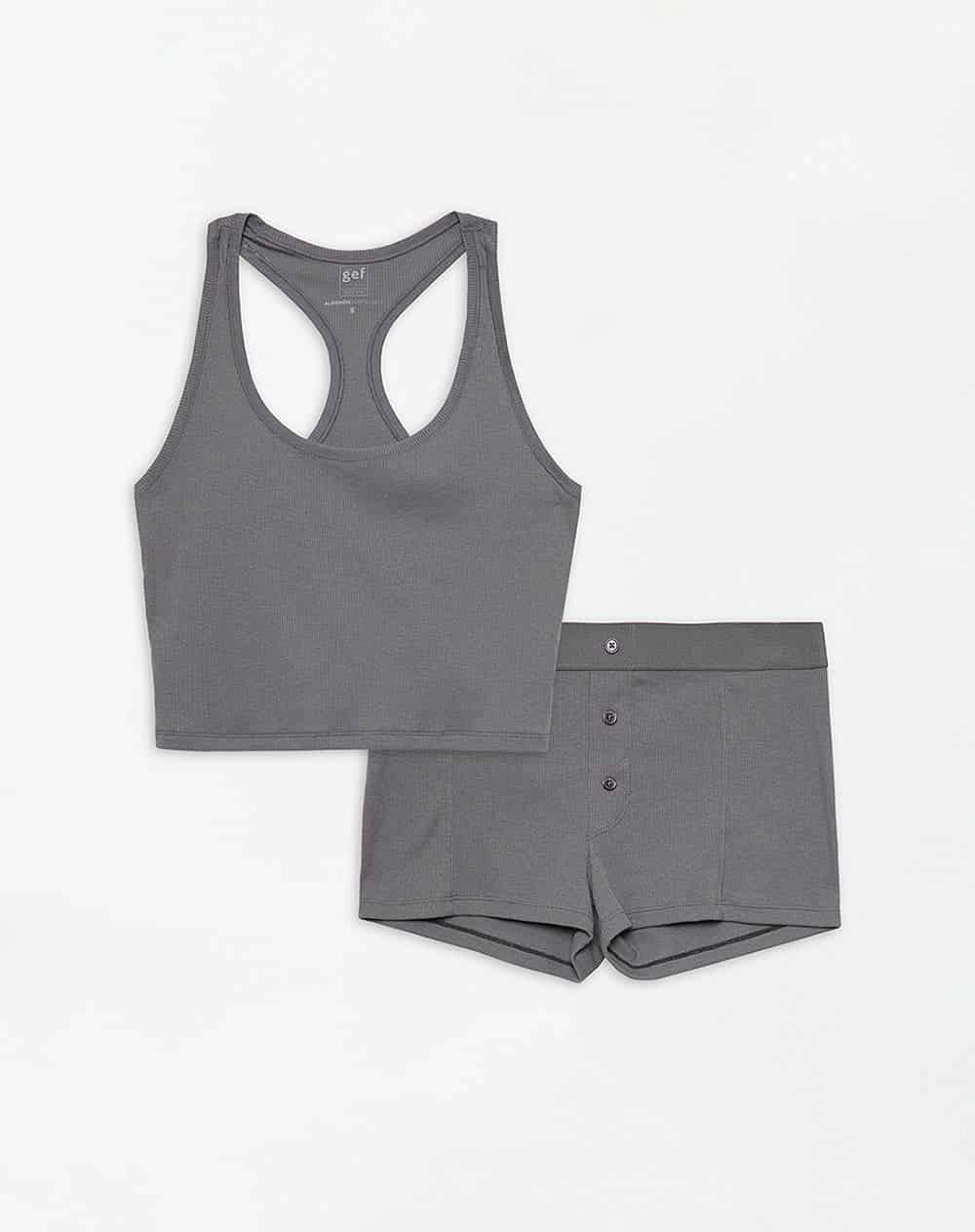 short + blusa de pijana mujer gris - miniatura 6