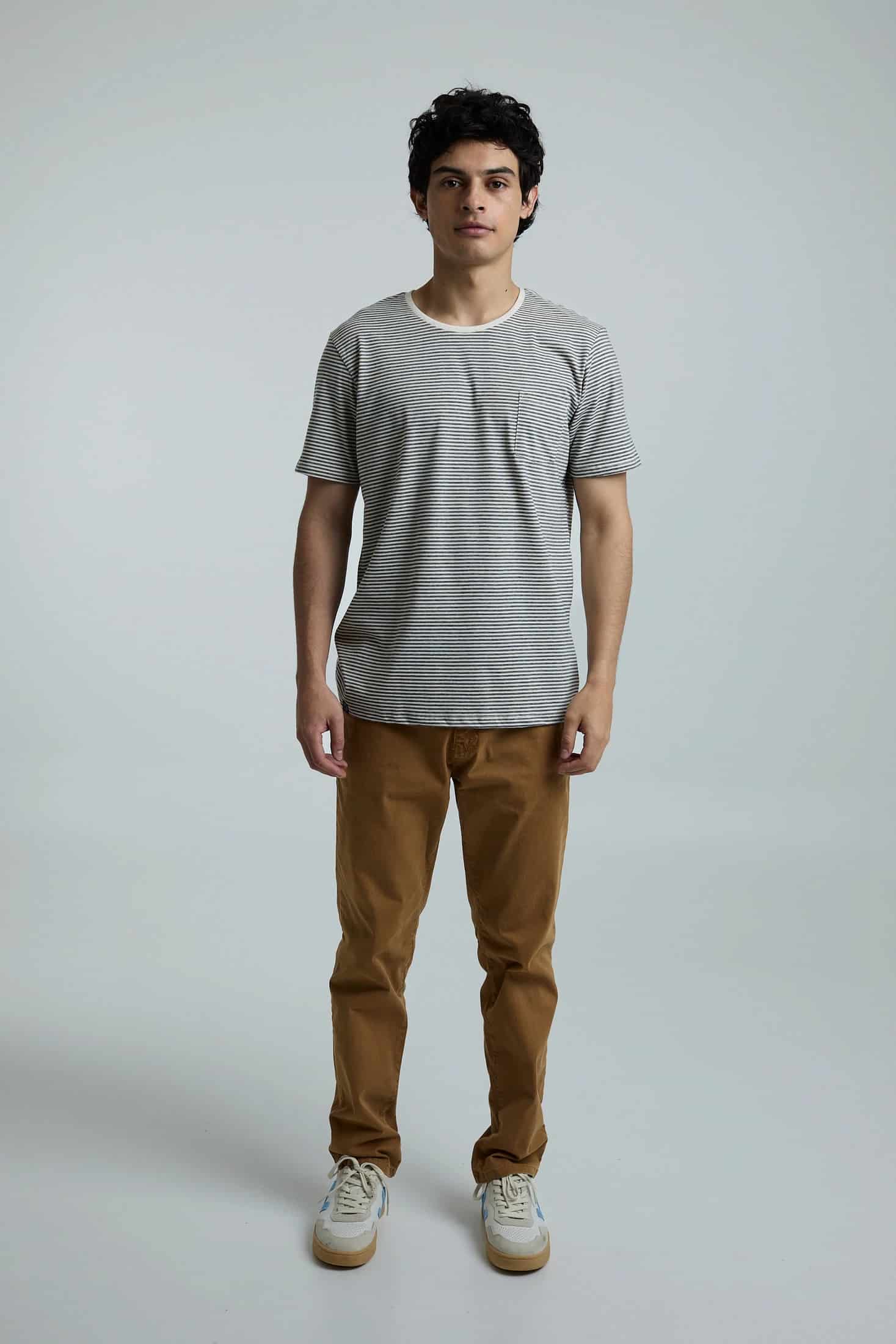 Camiseta Hombre Rayas Negra - miniatura 1