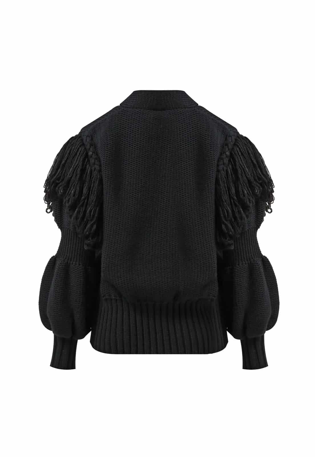 FRINGED BRAIDED CARDIGAN - miniatura 3
