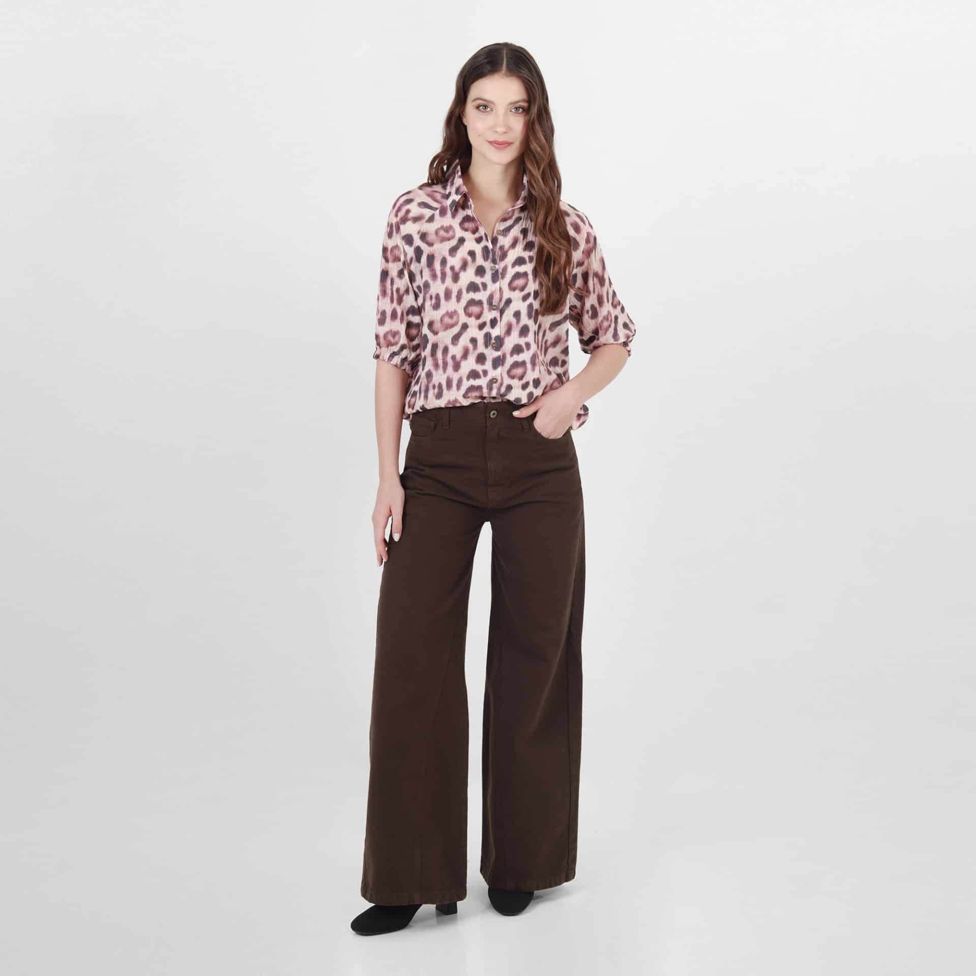 Blusa Cuello Camisero Manga Al Codo - miniatura 4